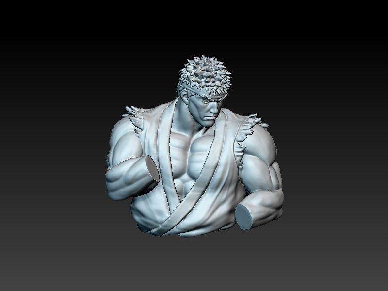 Street Fighter Ryu - Fight stance pose 3D print model_9