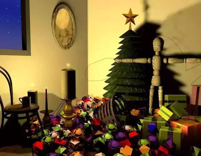 Christmas eve gift unwrapping cuddly time