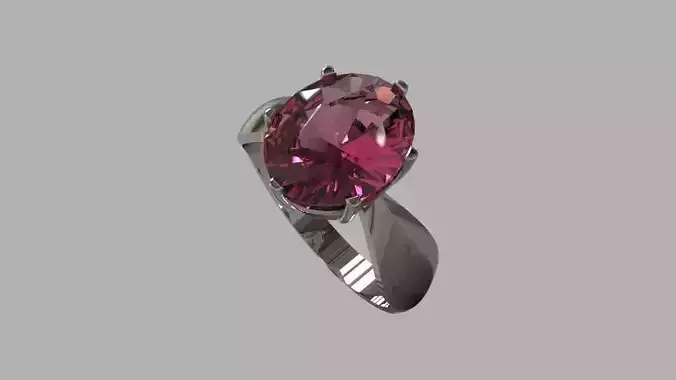 Ring with garnet