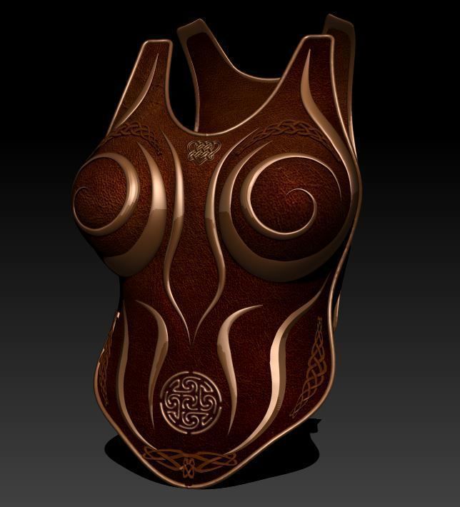 Celtic Female Armour 3D model_4