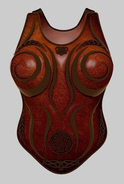 Celtic Female Armour 3D model_1