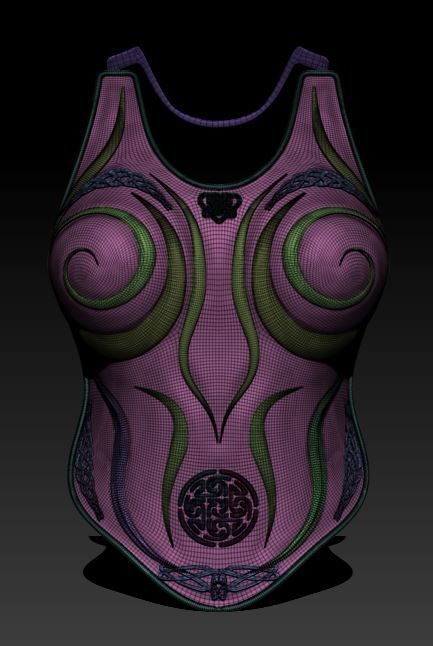 Celtic Female Armour 3D model_7