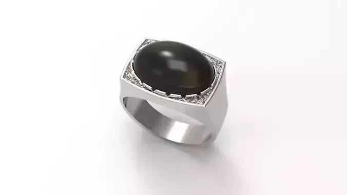 Male cabochon ring
