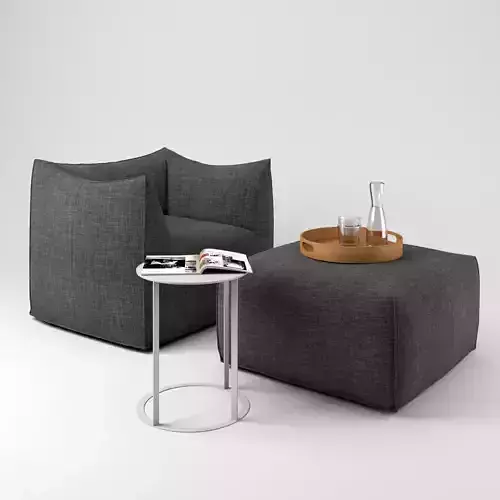 Outdoor Lounge chair with Ottoman and Table