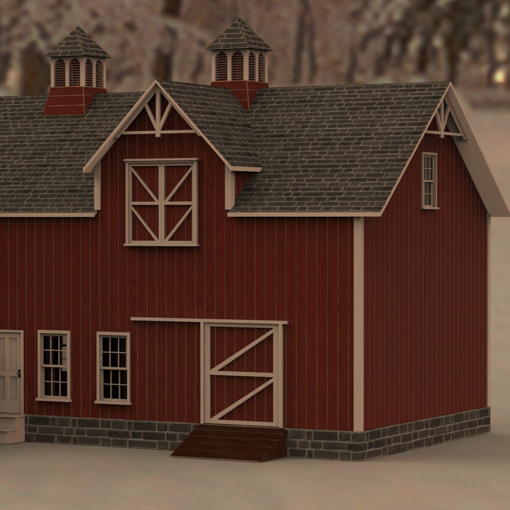 Barn for 3D Studio Max 3D model_5