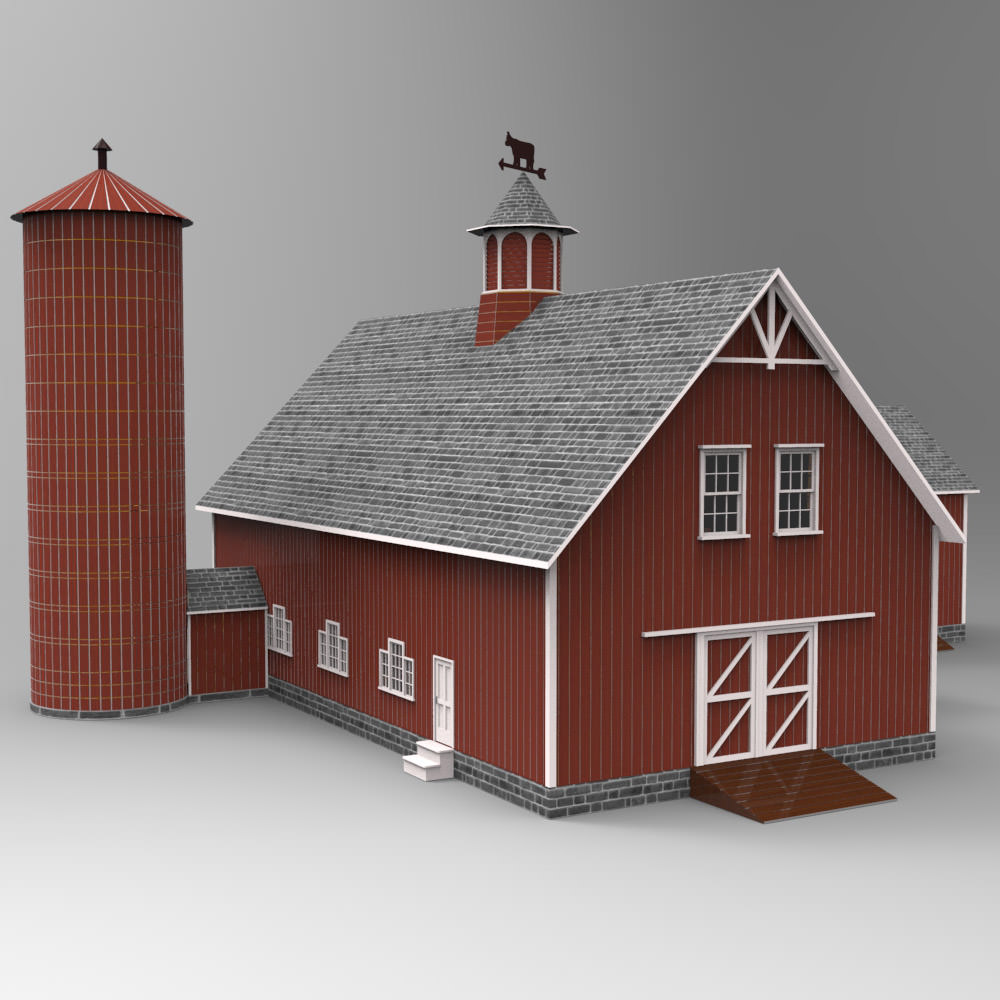 Barn for 3D Studio Max 3D model_1
