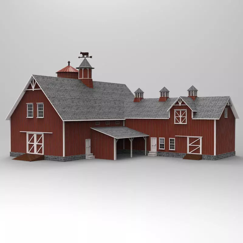 Barn for 3D Studio Max 3D model_0