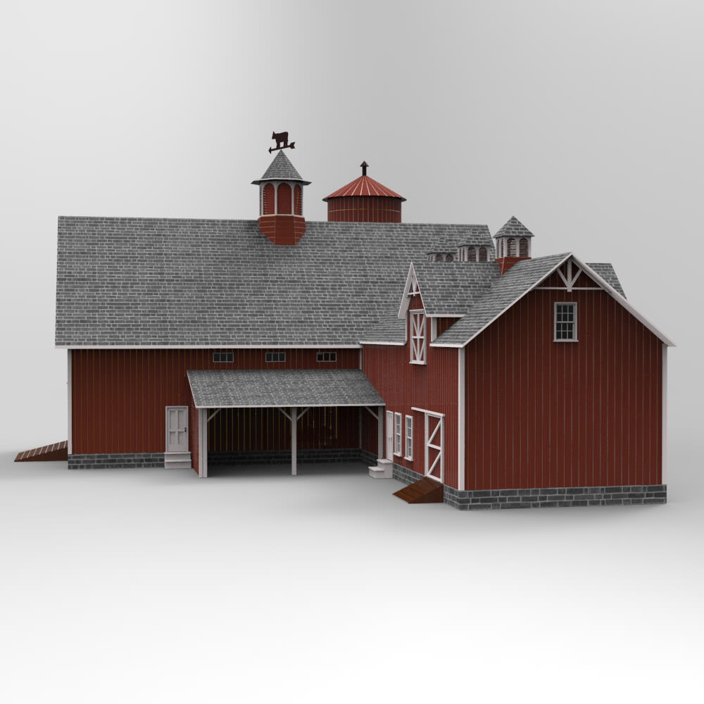 Barn for 3D Studio Max 3D model_2