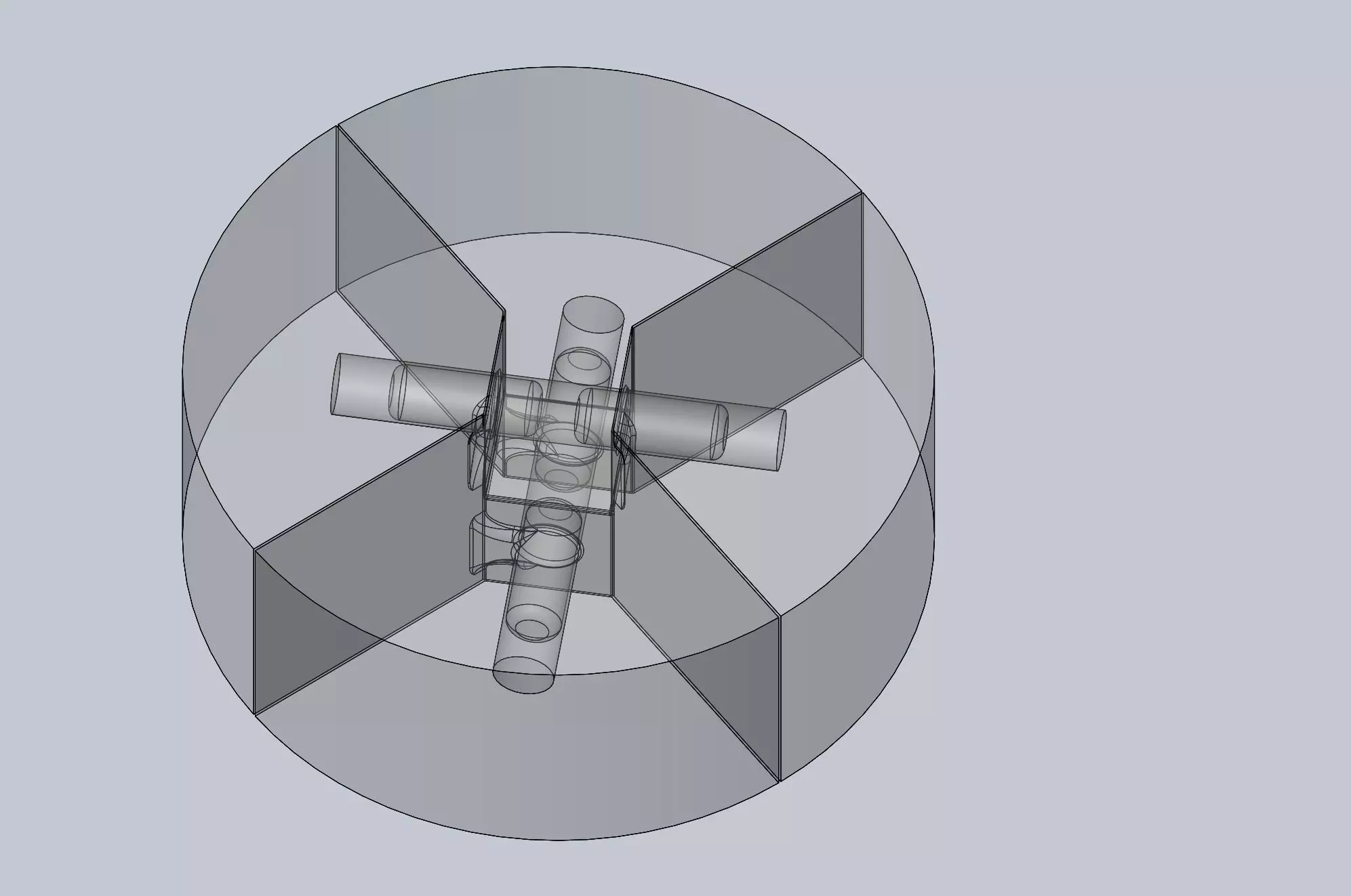 Centrifugal Cross Riddle Puzzle 3D print model_0
