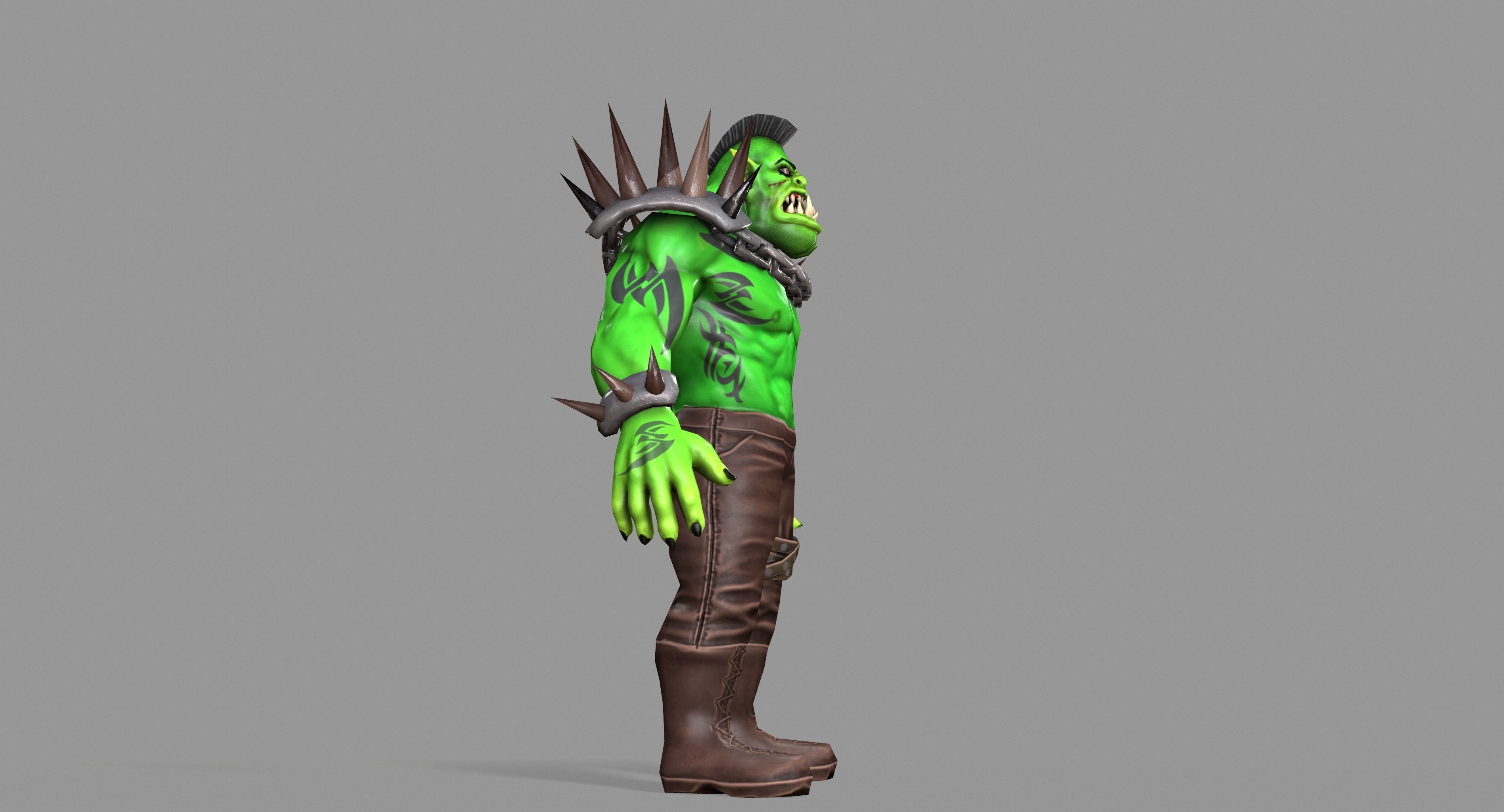 Orc Monster Low-poly 3D model_36
