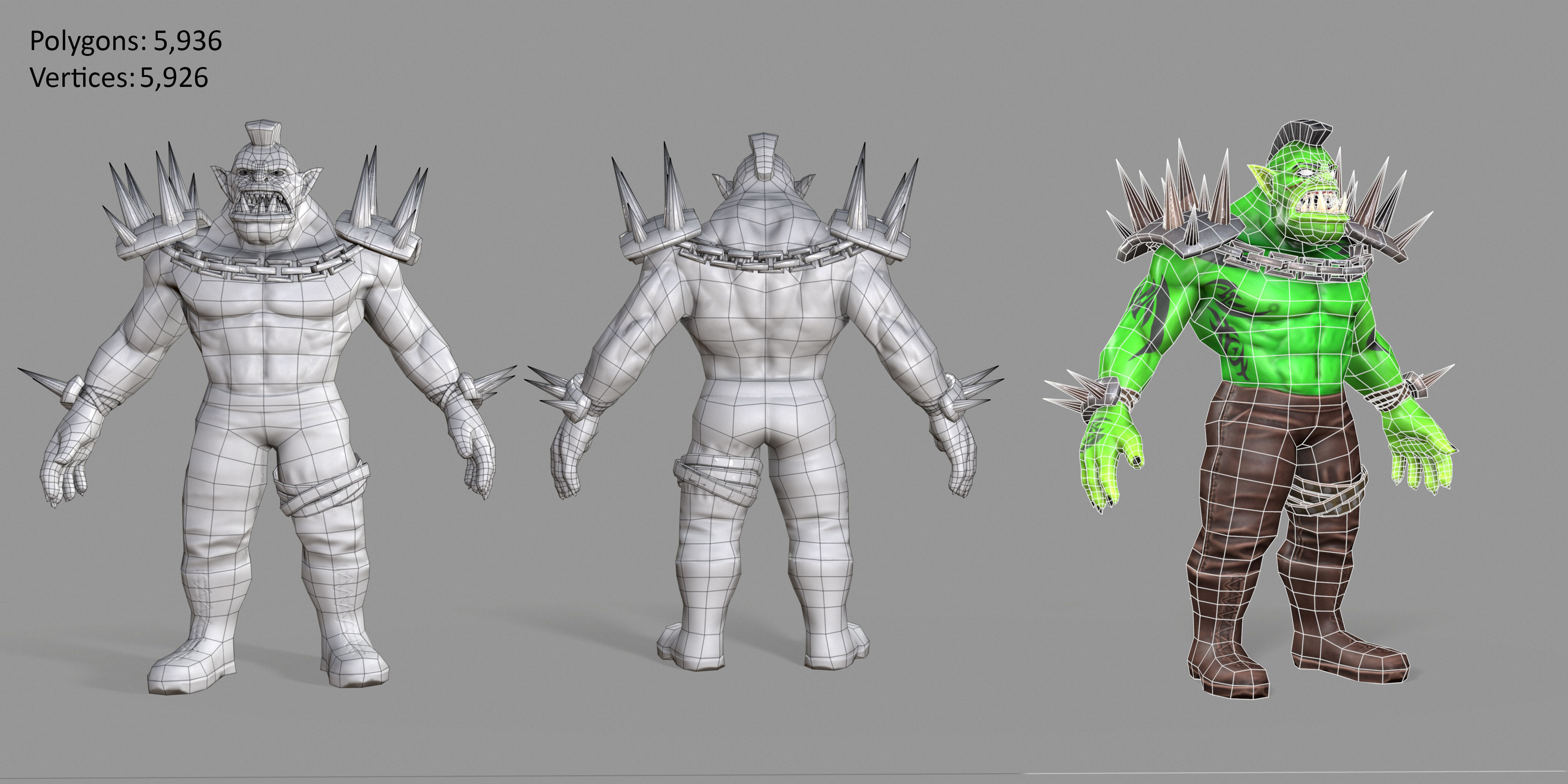 Orc Monster Low-poly 3D model_3