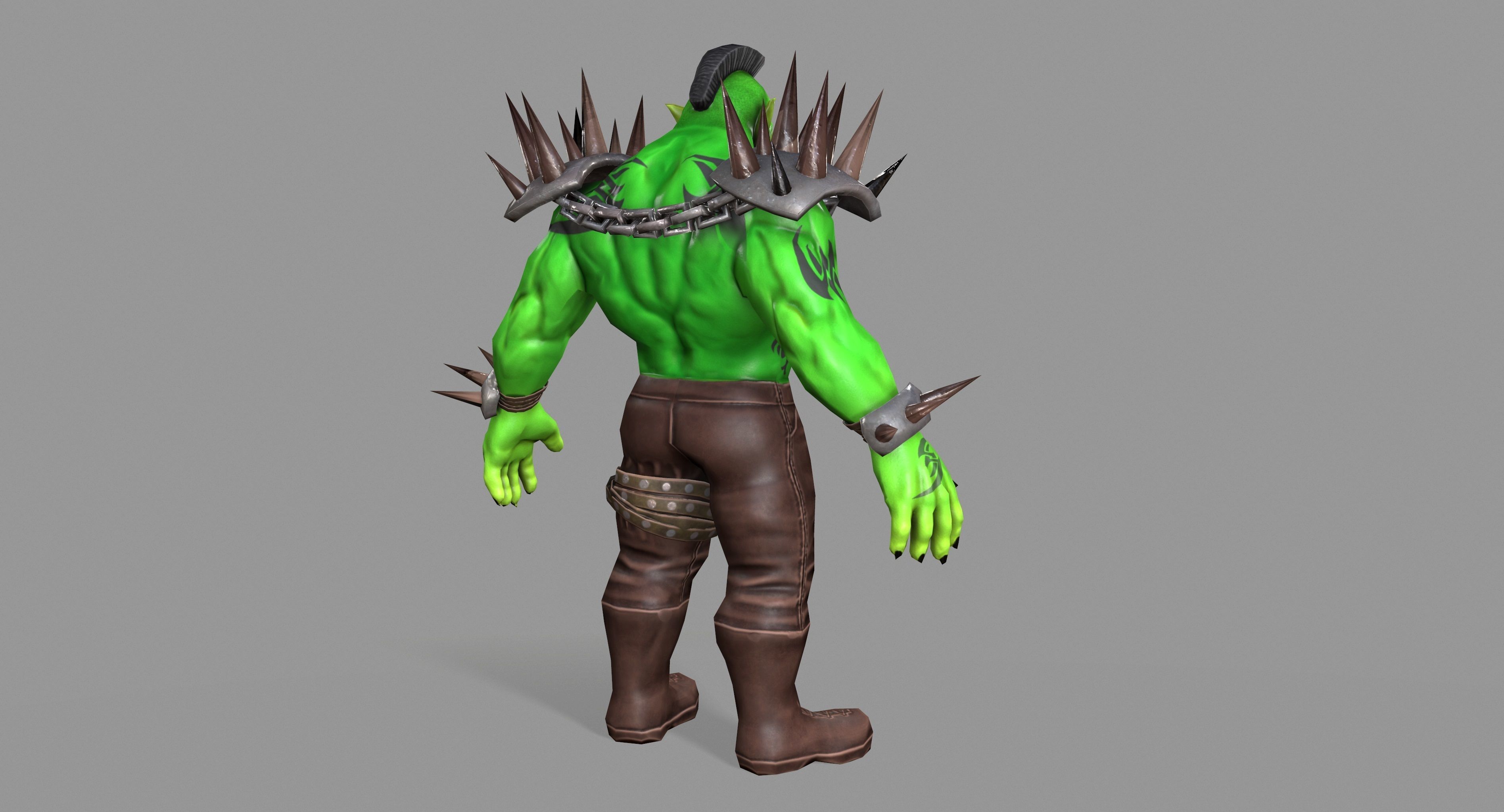 Orc Monster Low-poly 3D model_9