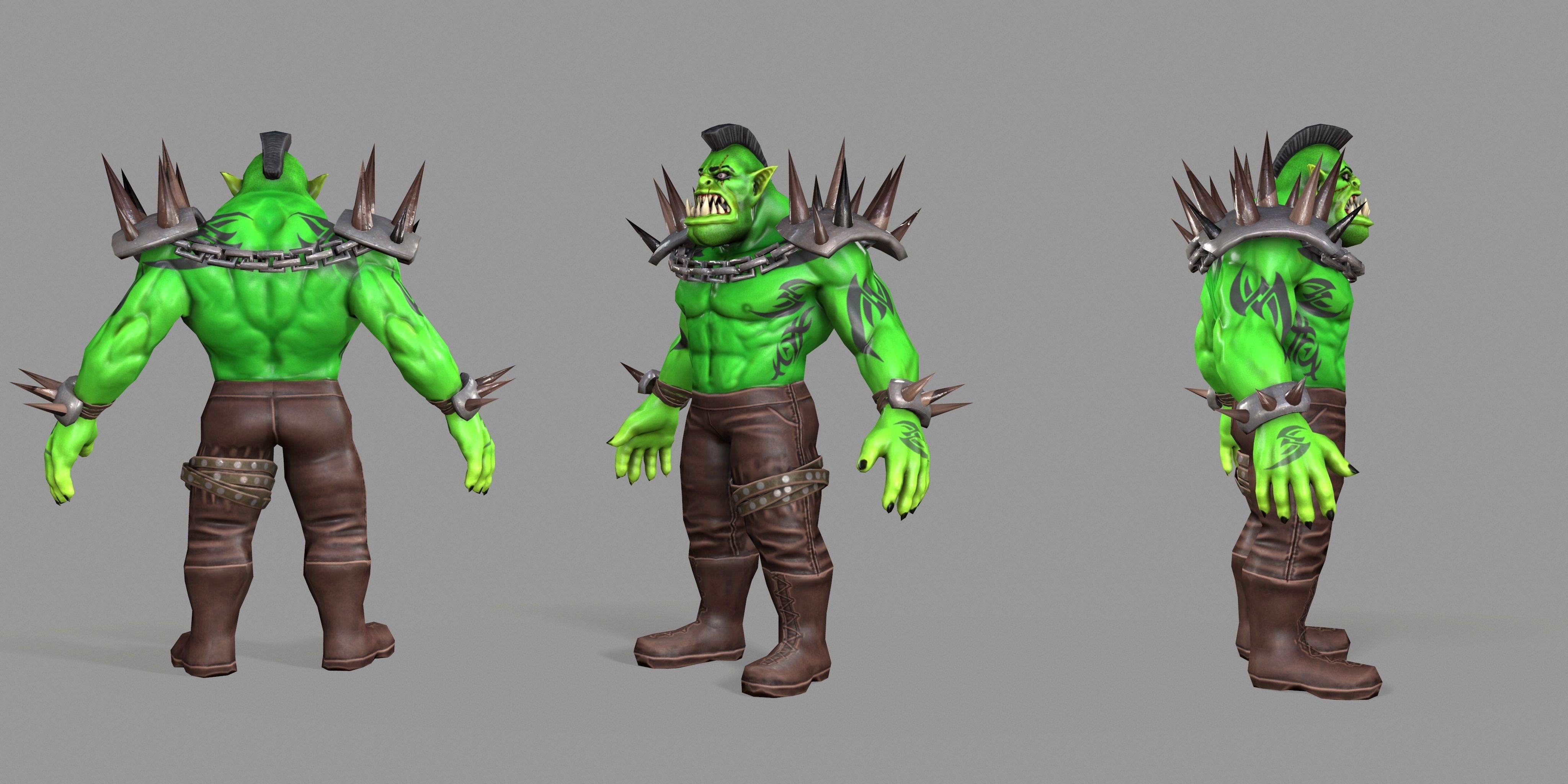 Orc Monster Low-poly 3D model_2
