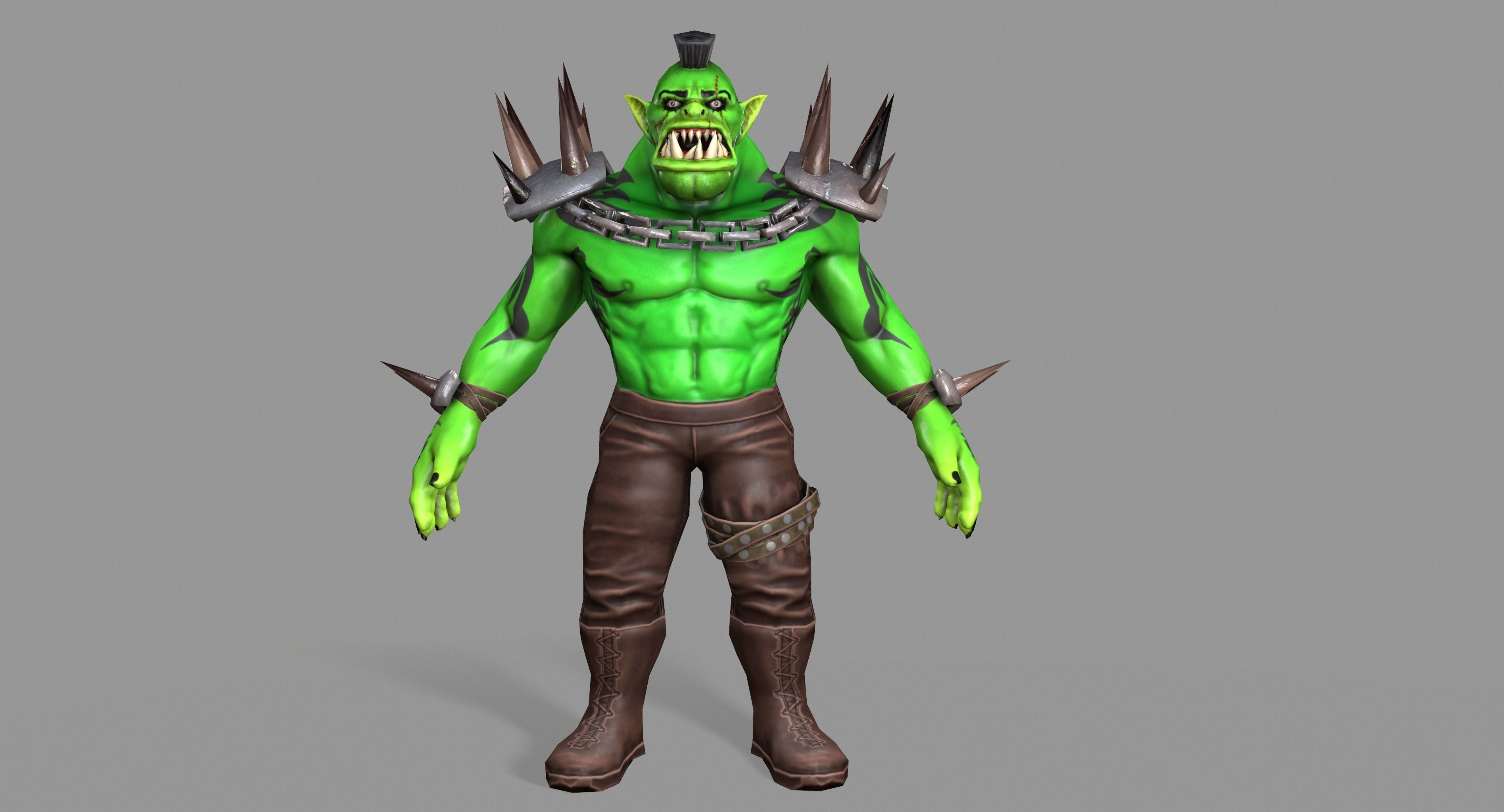 Orc Monster Low-poly 3D model_4
