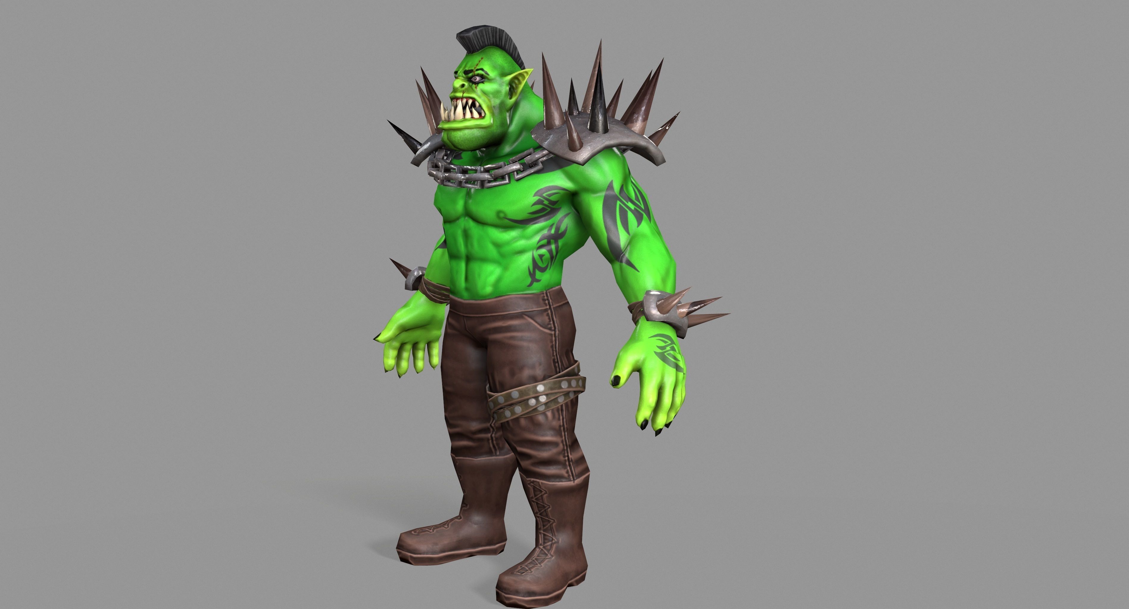 Orc Monster Low-poly 3D model_16