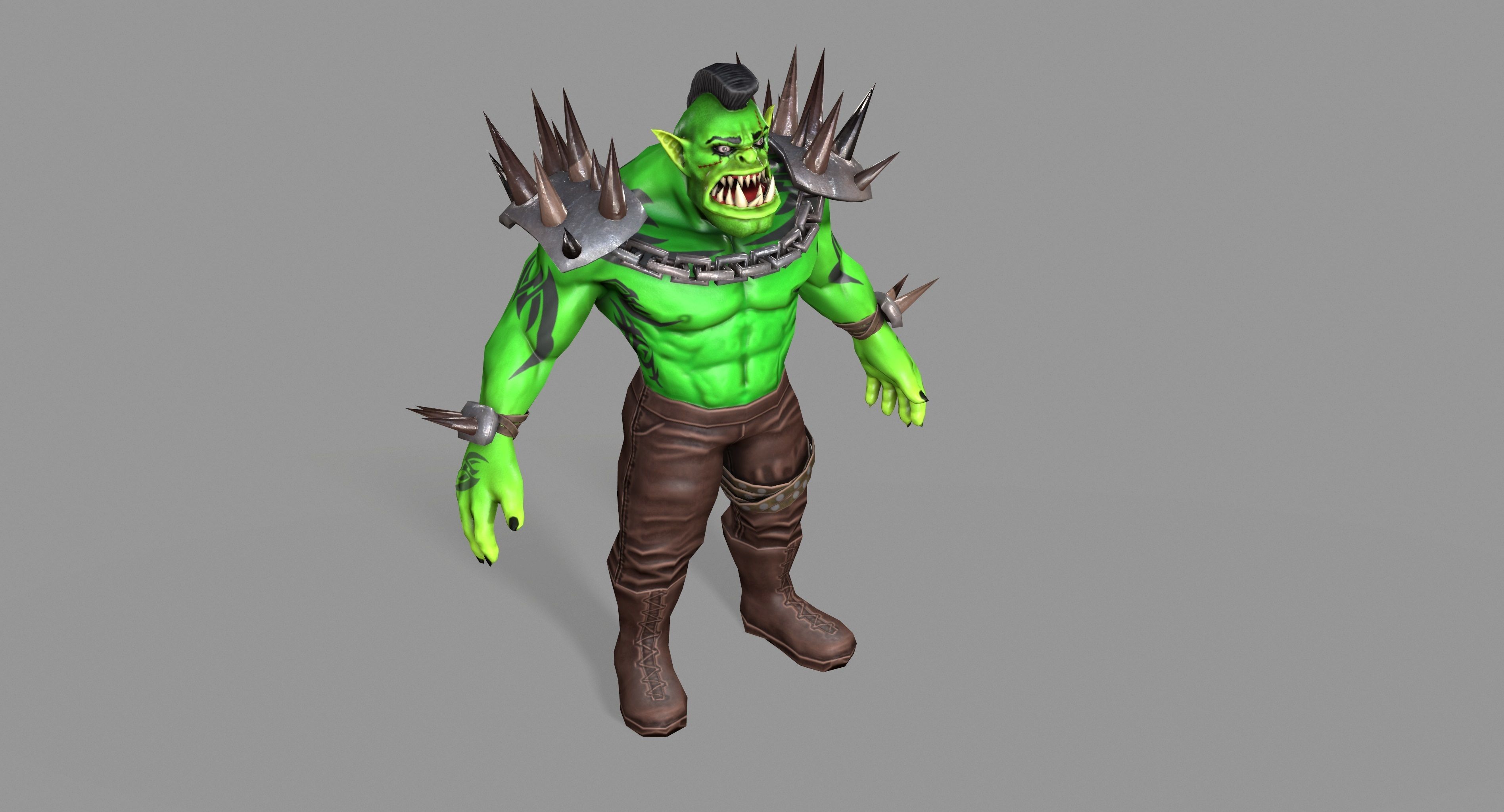Orc Monster Low-poly 3D model_19