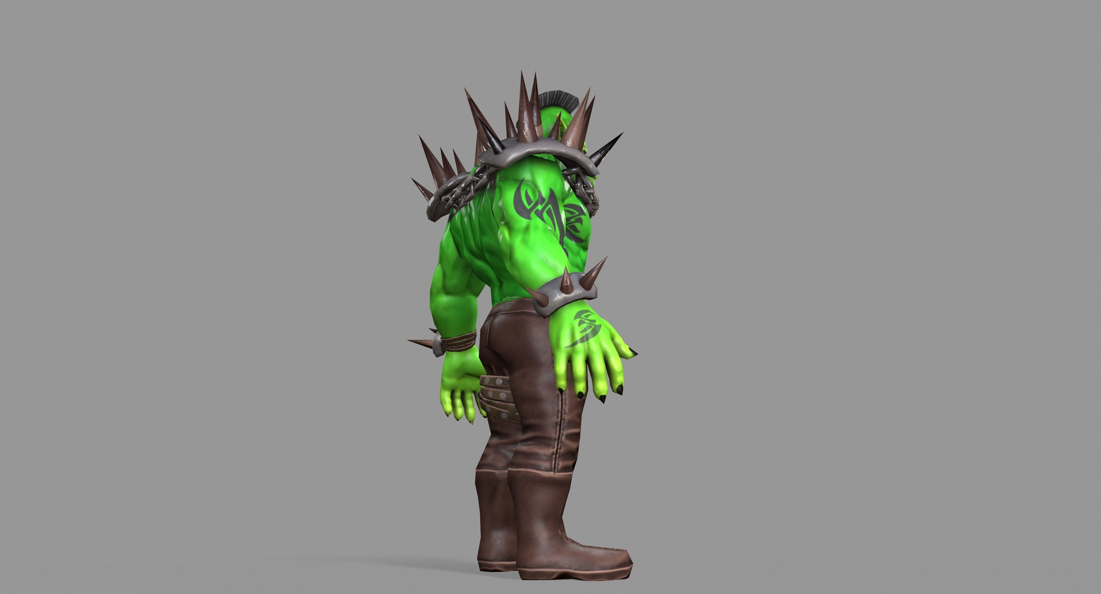 Orc Monster Low-poly 3D model_37
