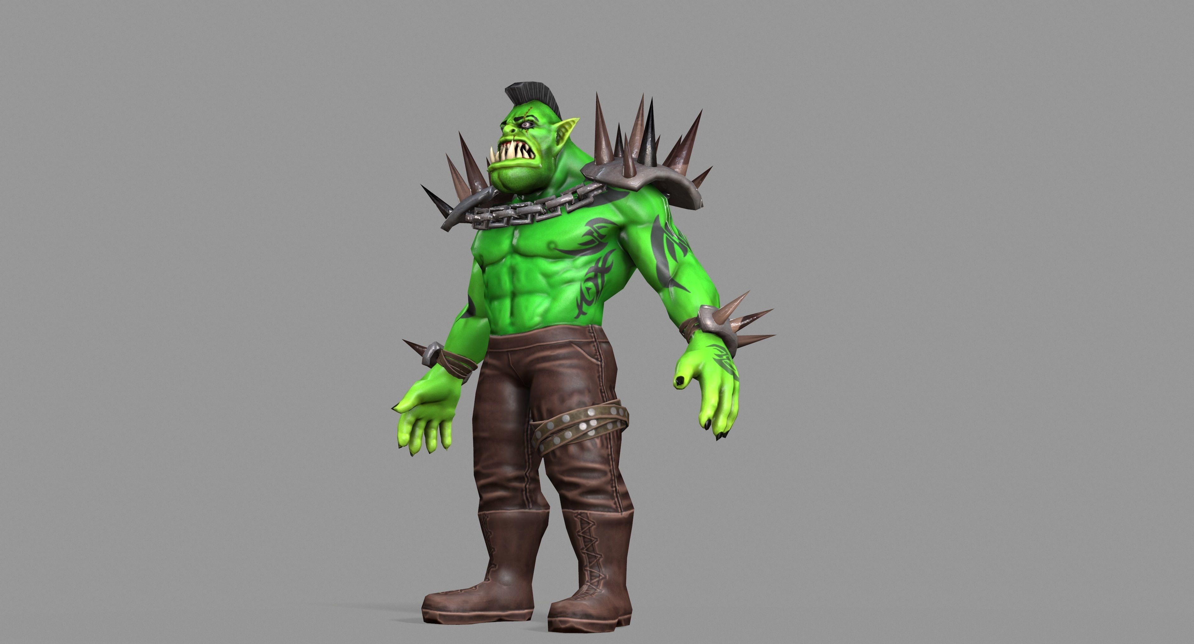 Orc Monster Low-poly 3D model_48