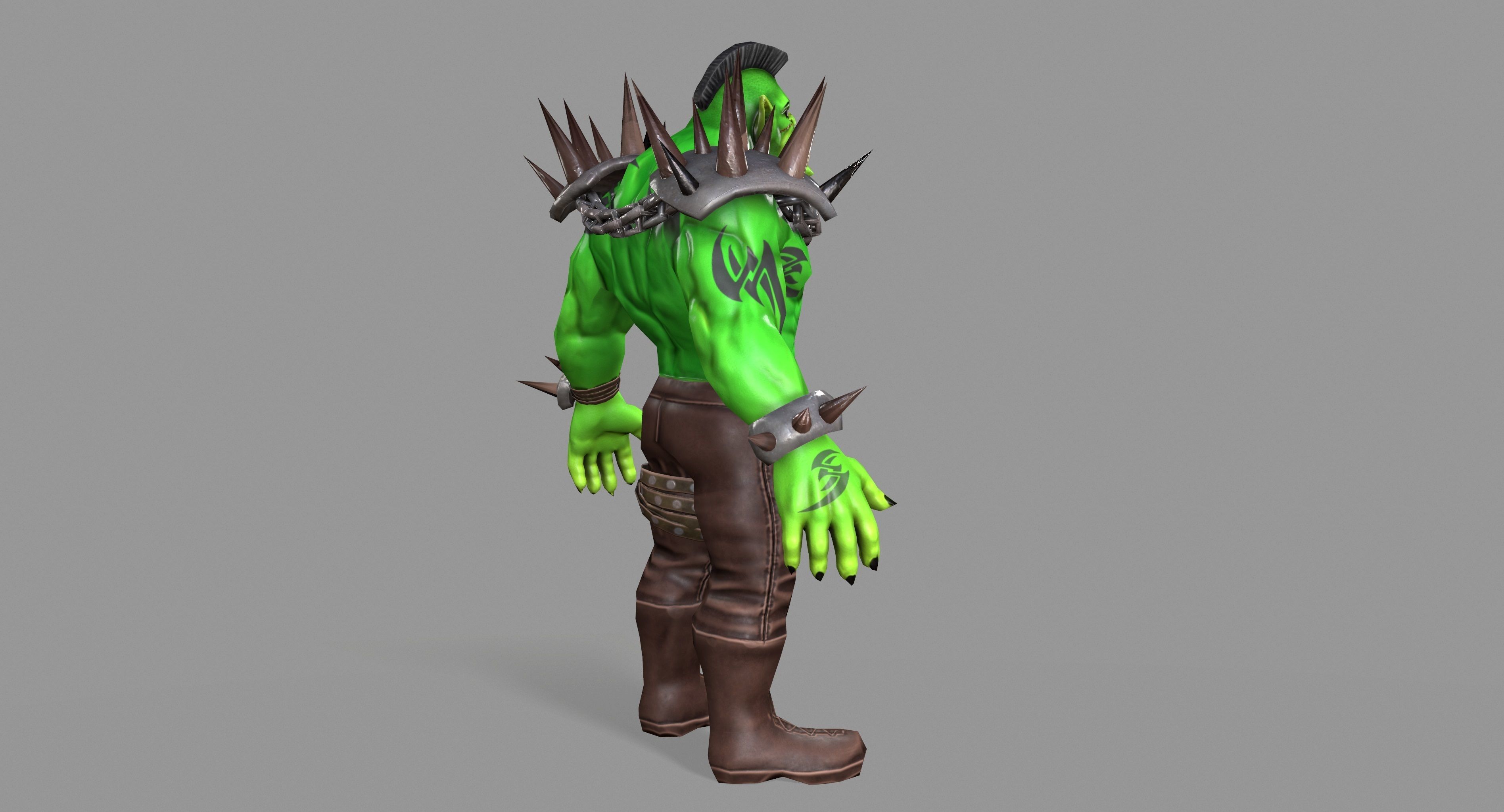 Orc Monster Low-poly 3D model_8