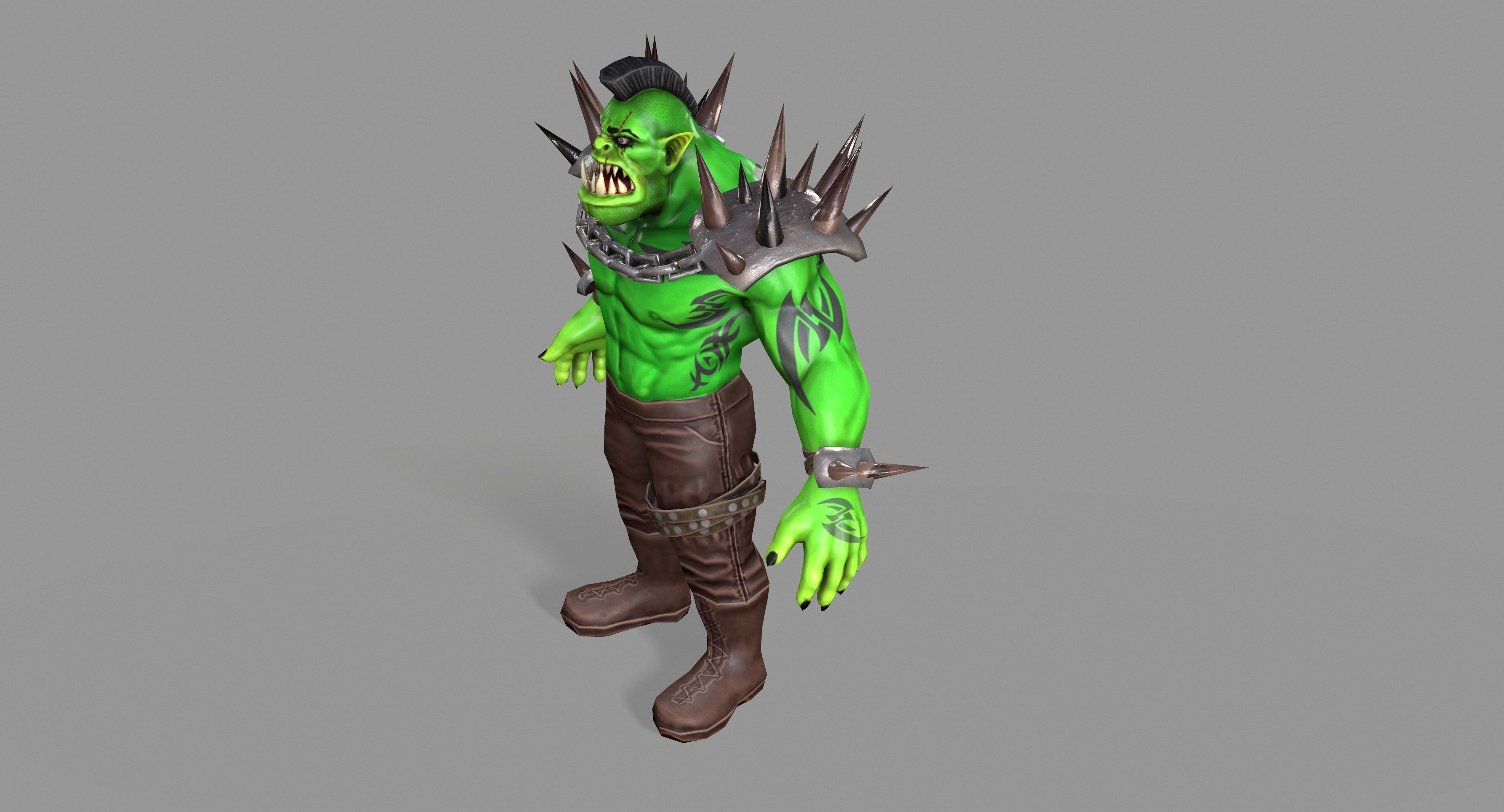 Orc Monster Low-poly 3D model_30