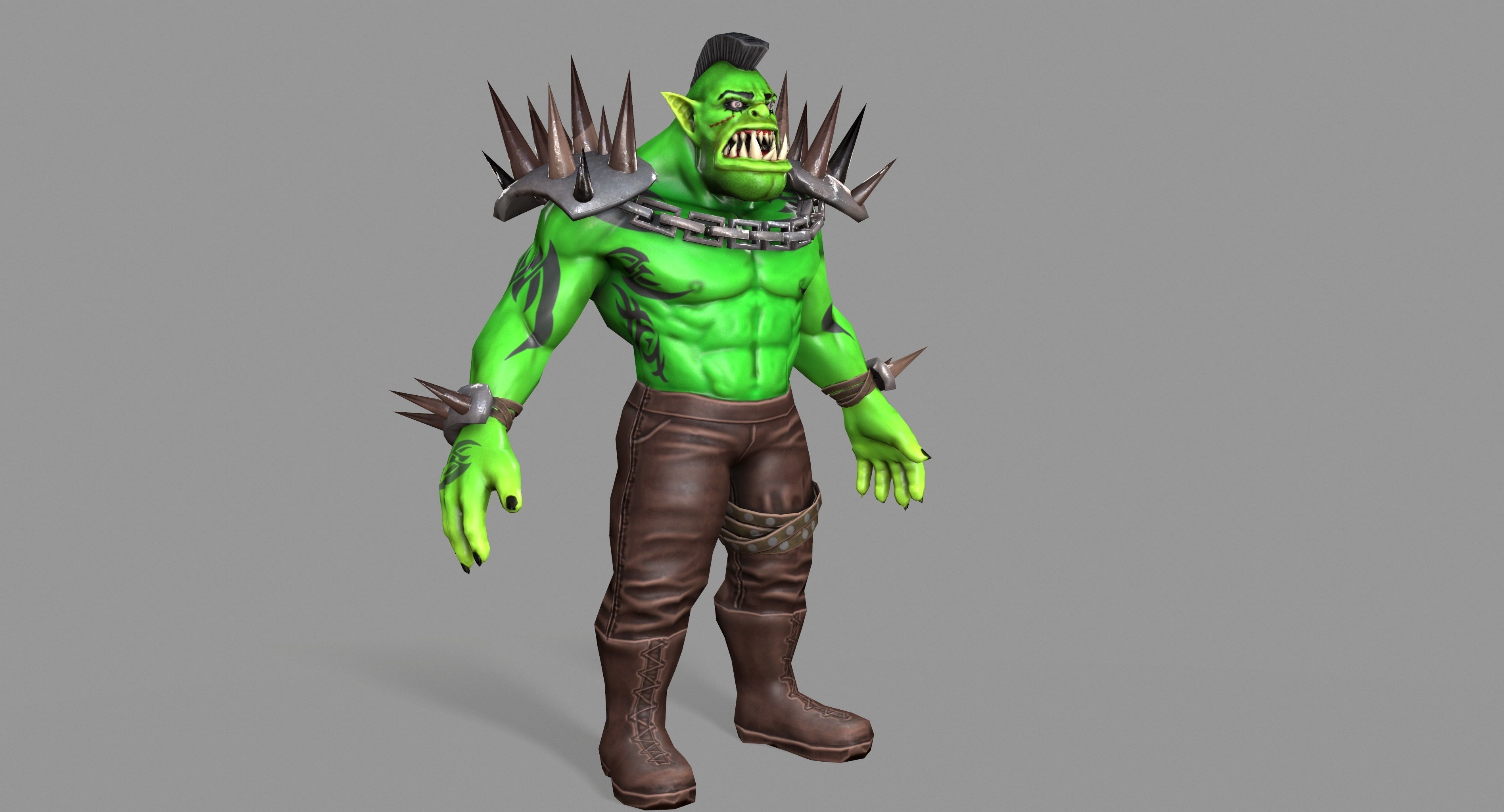 Orc Monster Low-poly 3D model_5