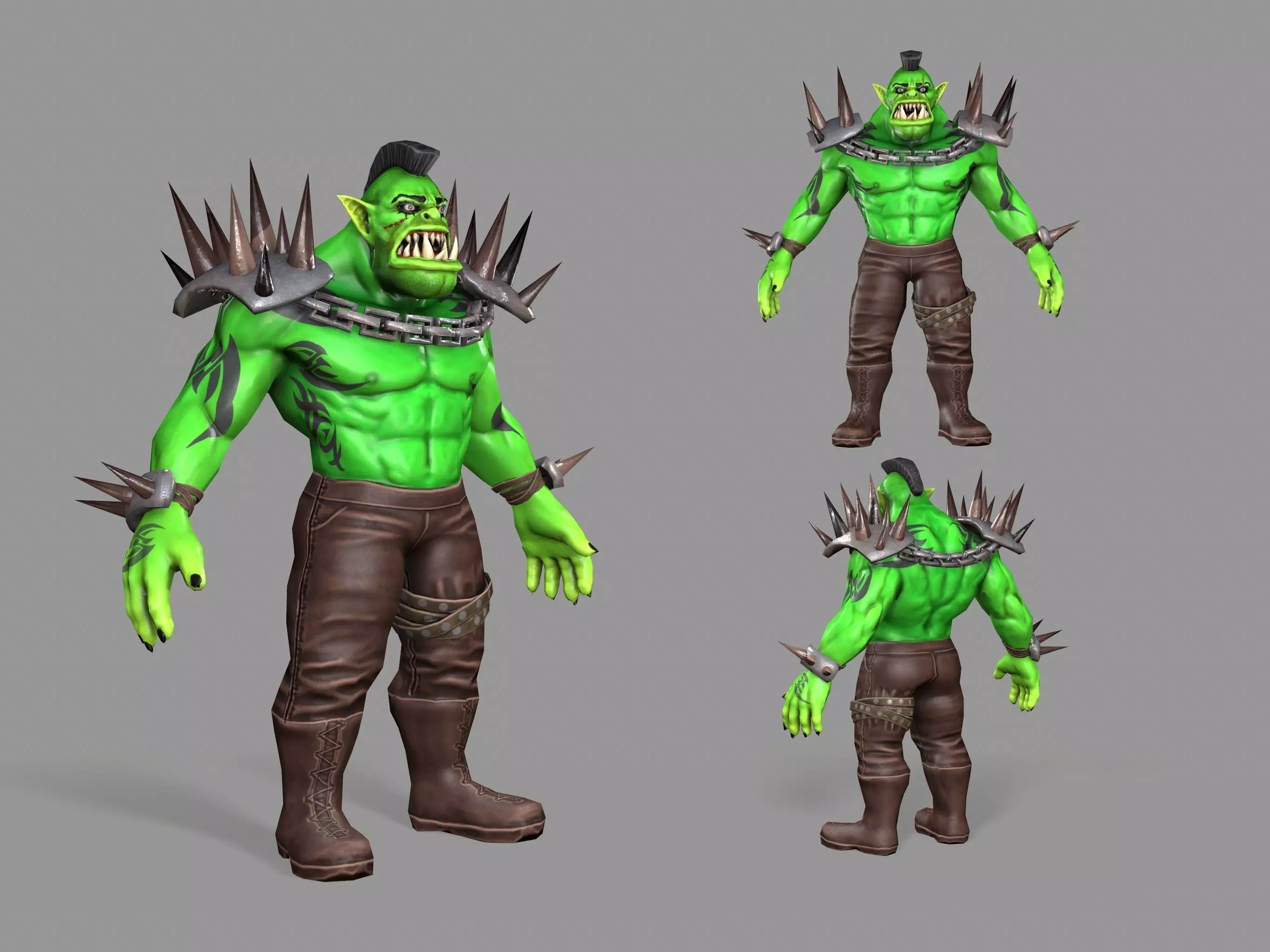 Orc Monster Low-poly 3D model_0