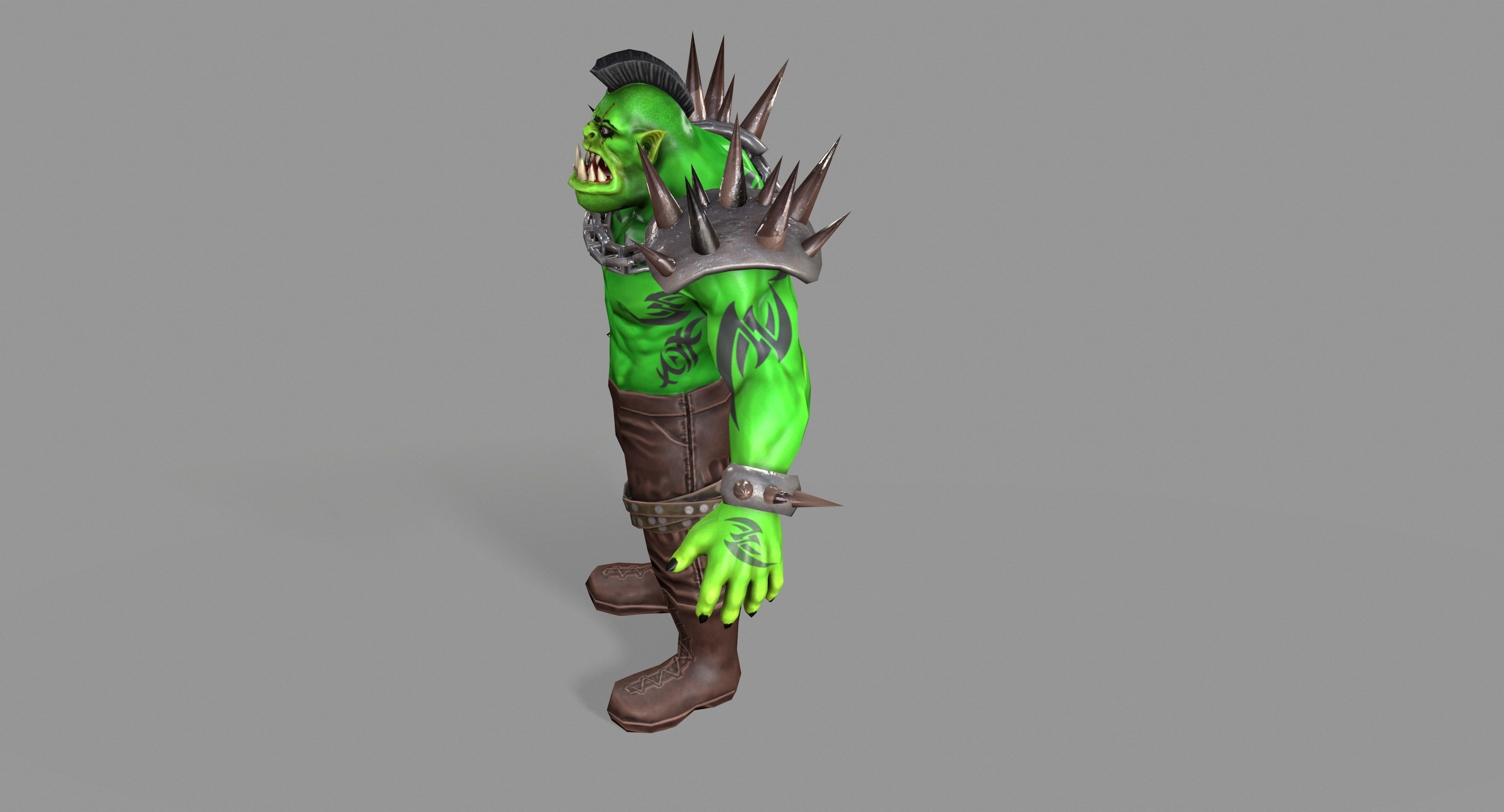 Orc Monster Low-poly 3D model_29