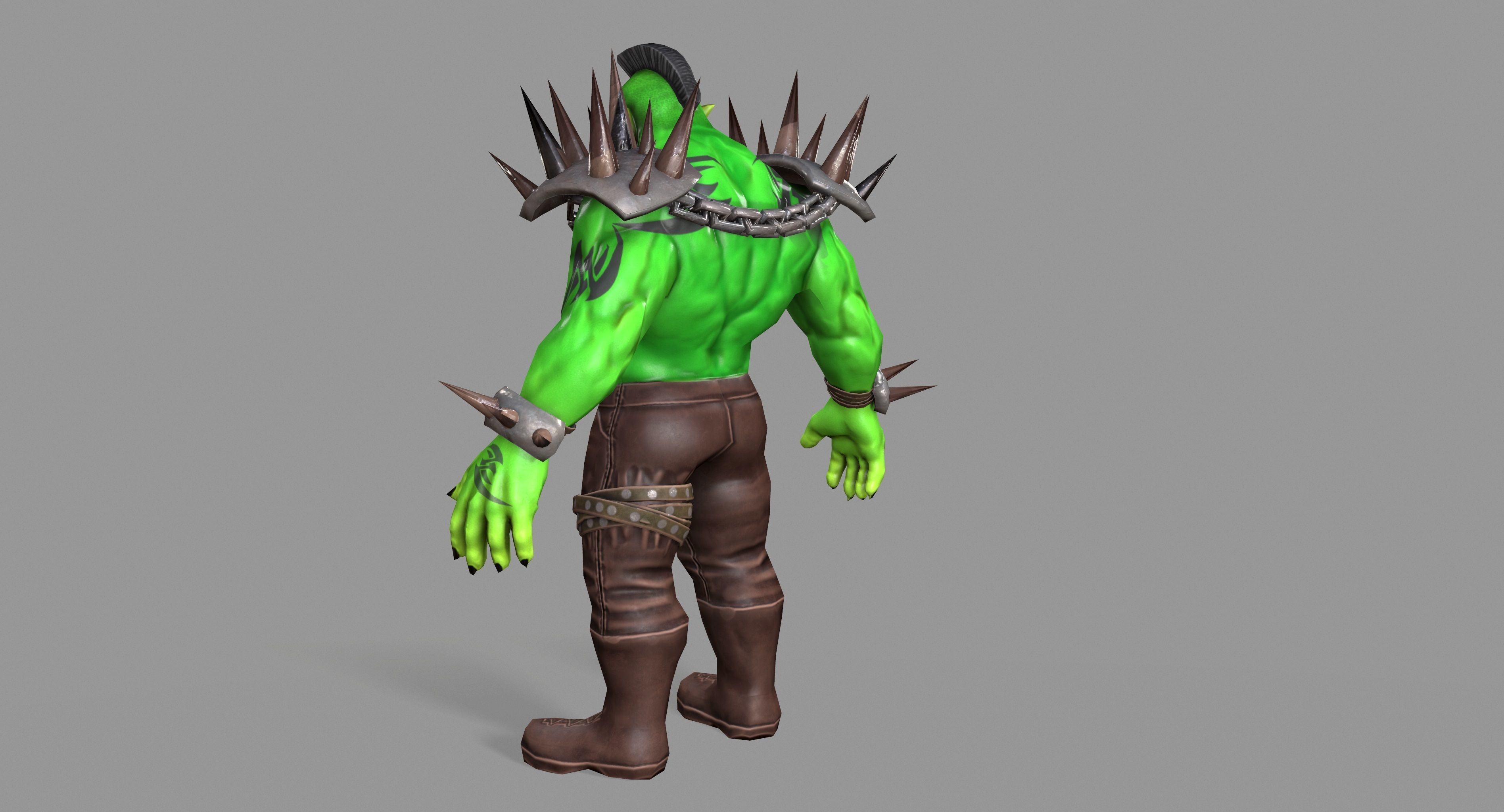 Orc Monster Low-poly 3D model_13