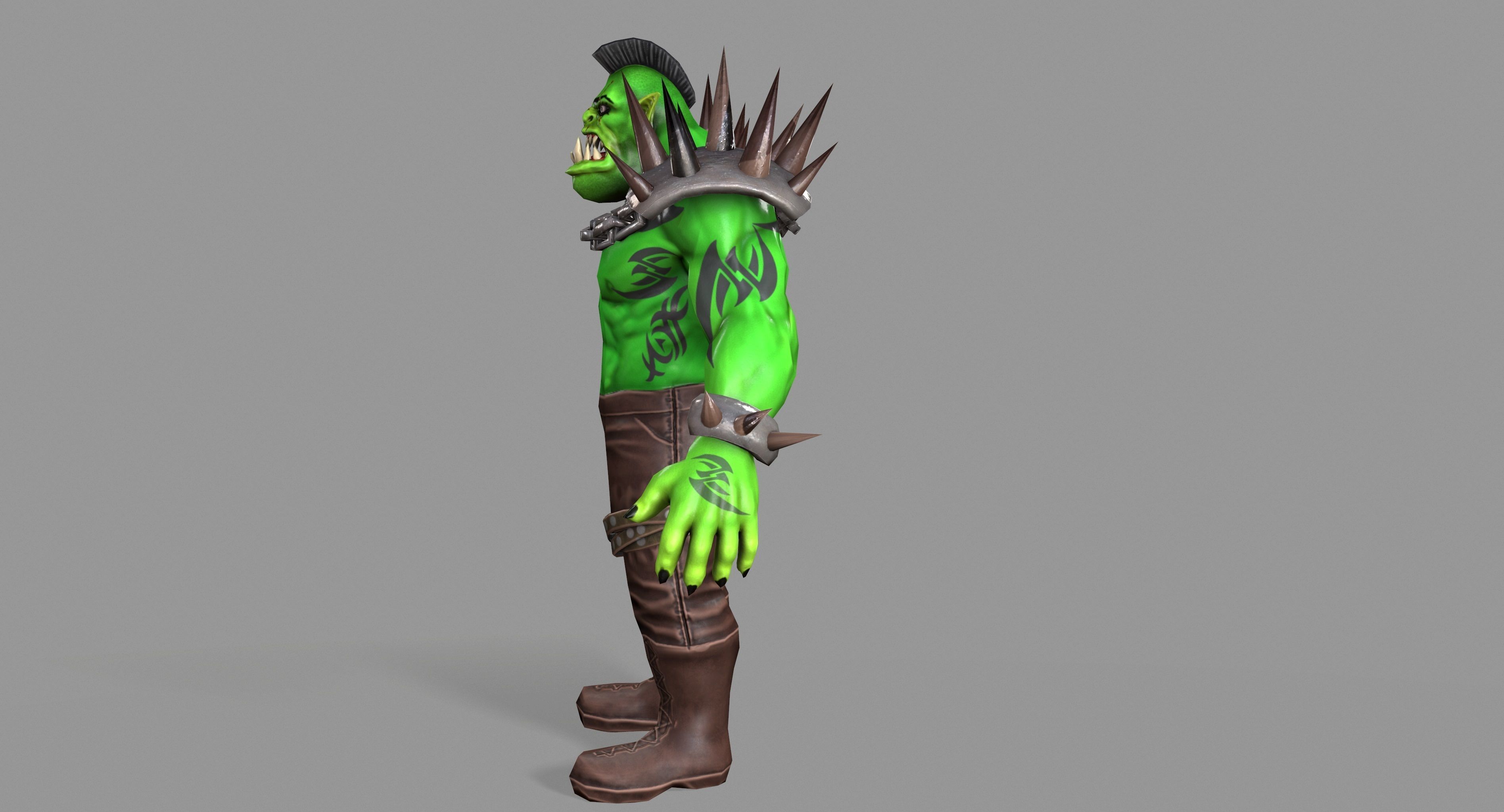 Orc Monster Low-poly 3D model_15