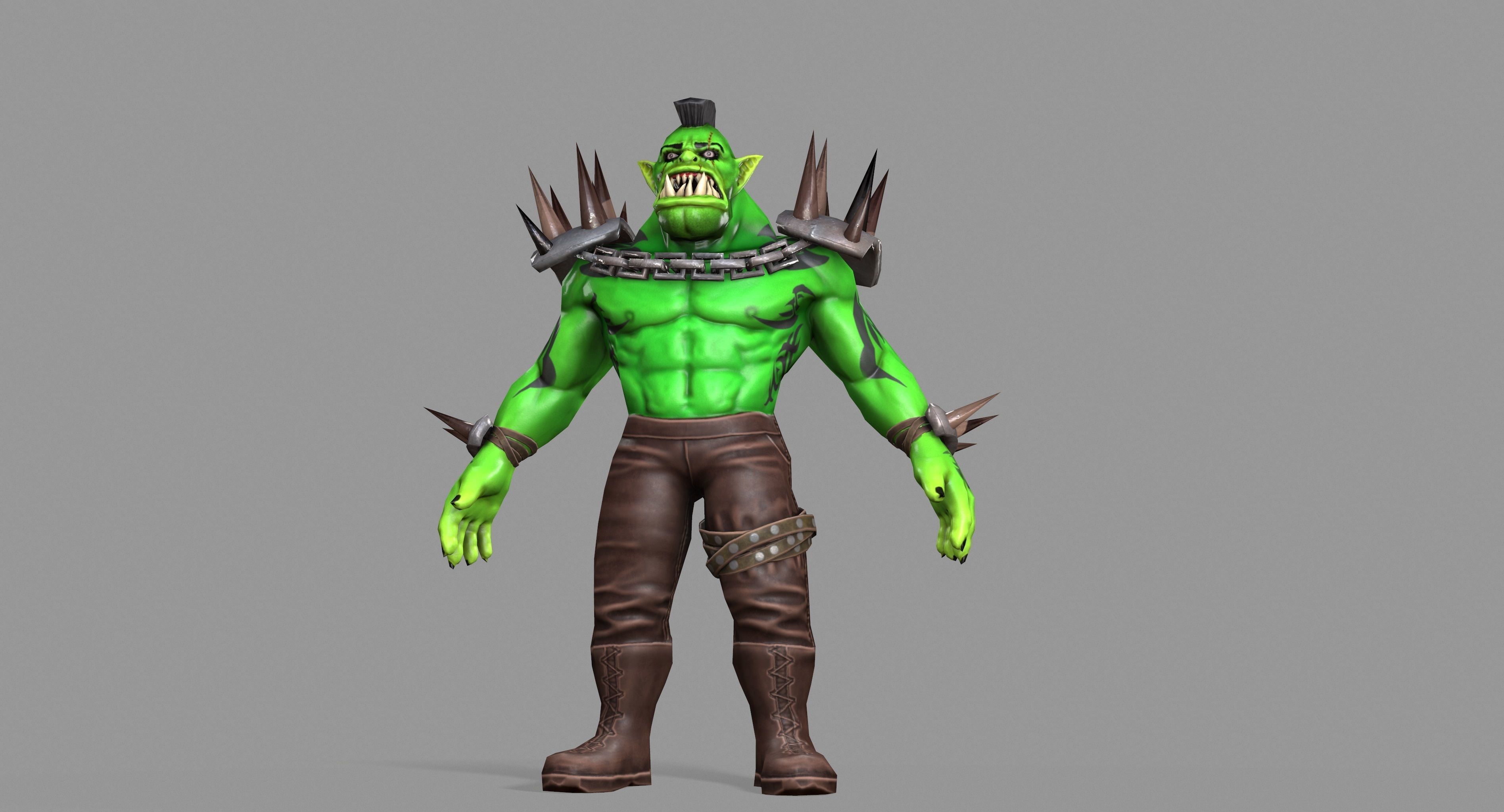 Orc Monster Low-poly 3D model_49