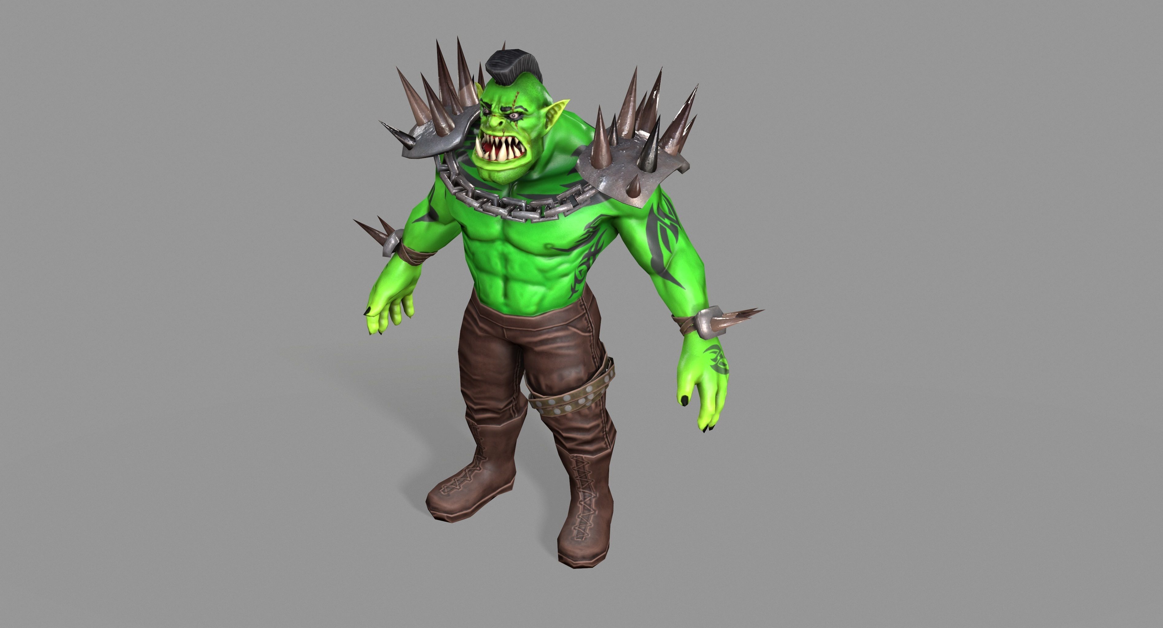 Orc Monster Low-poly 3D model_31