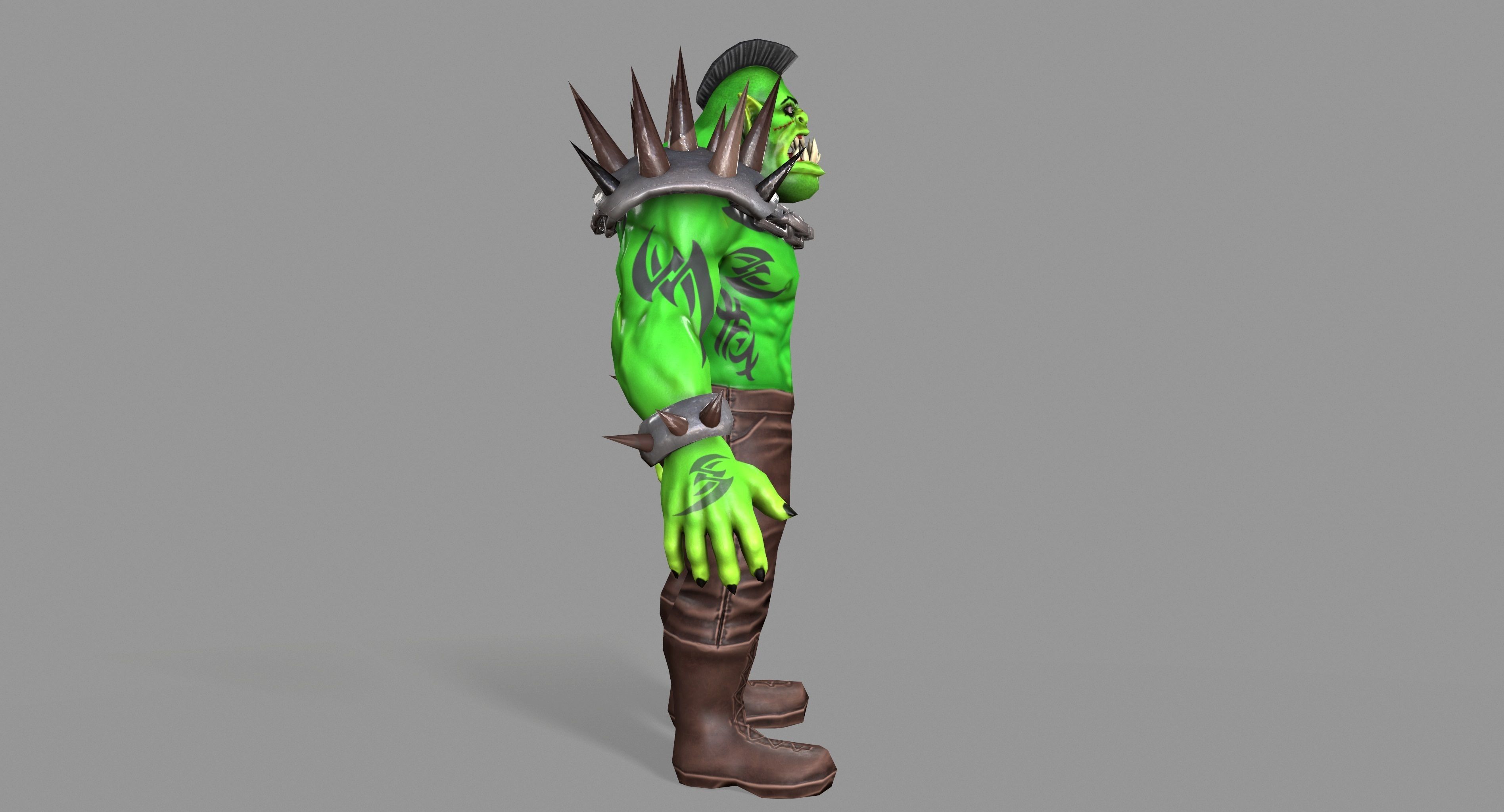 Orc Monster Low-poly 3D model_7