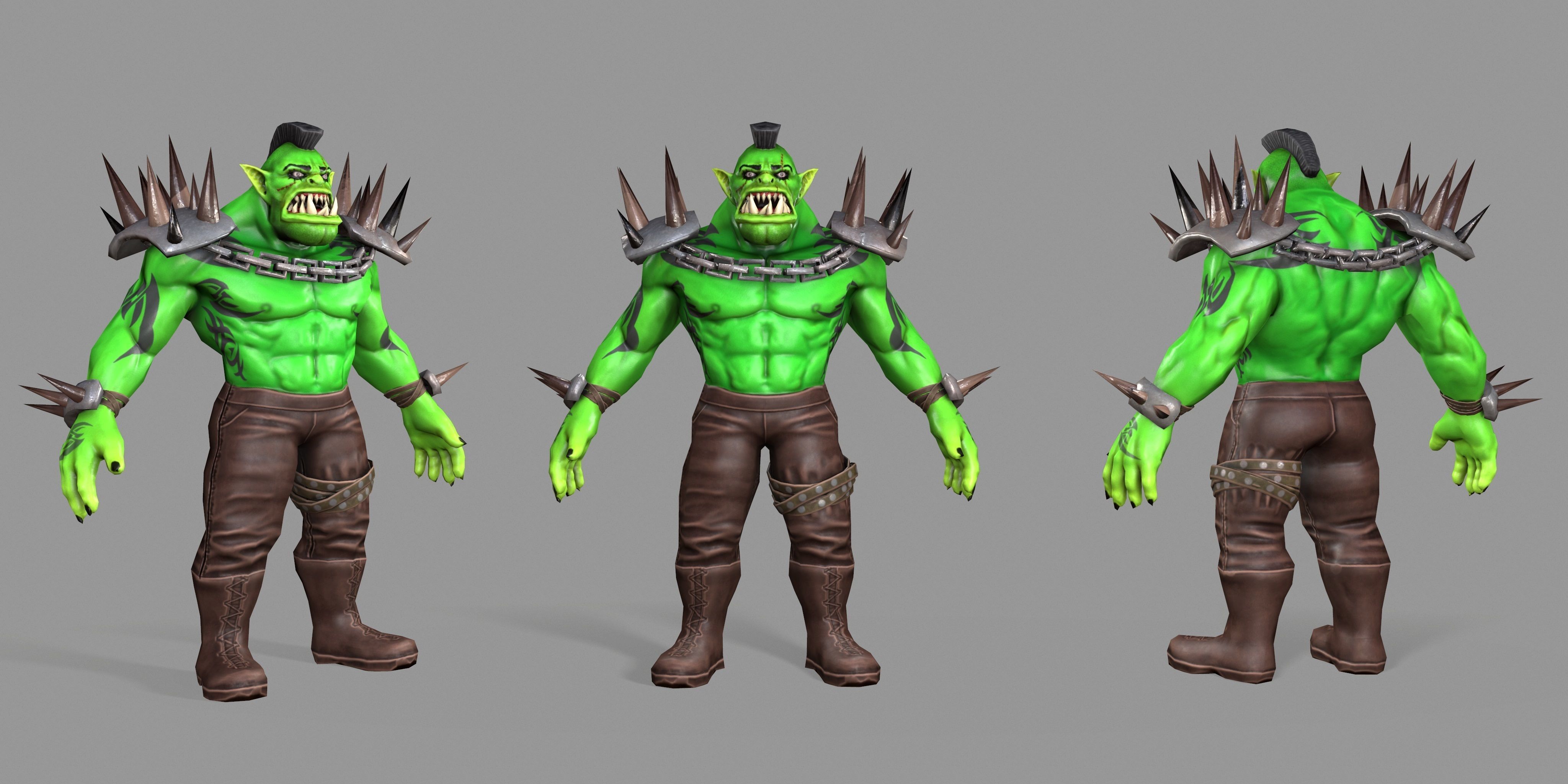 Orc Monster Low-poly 3D model_1