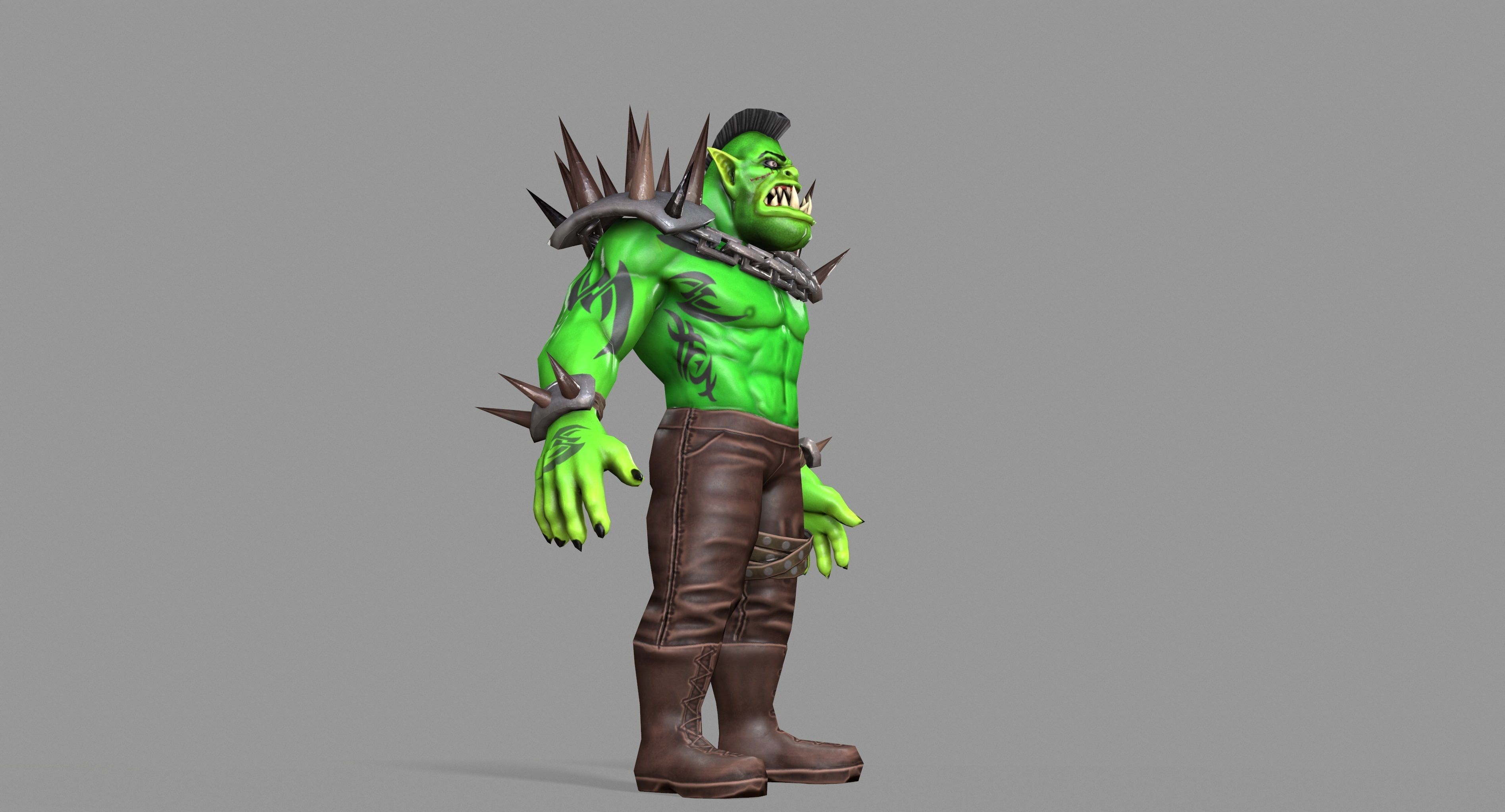 Orc Monster Low-poly 3D model_35