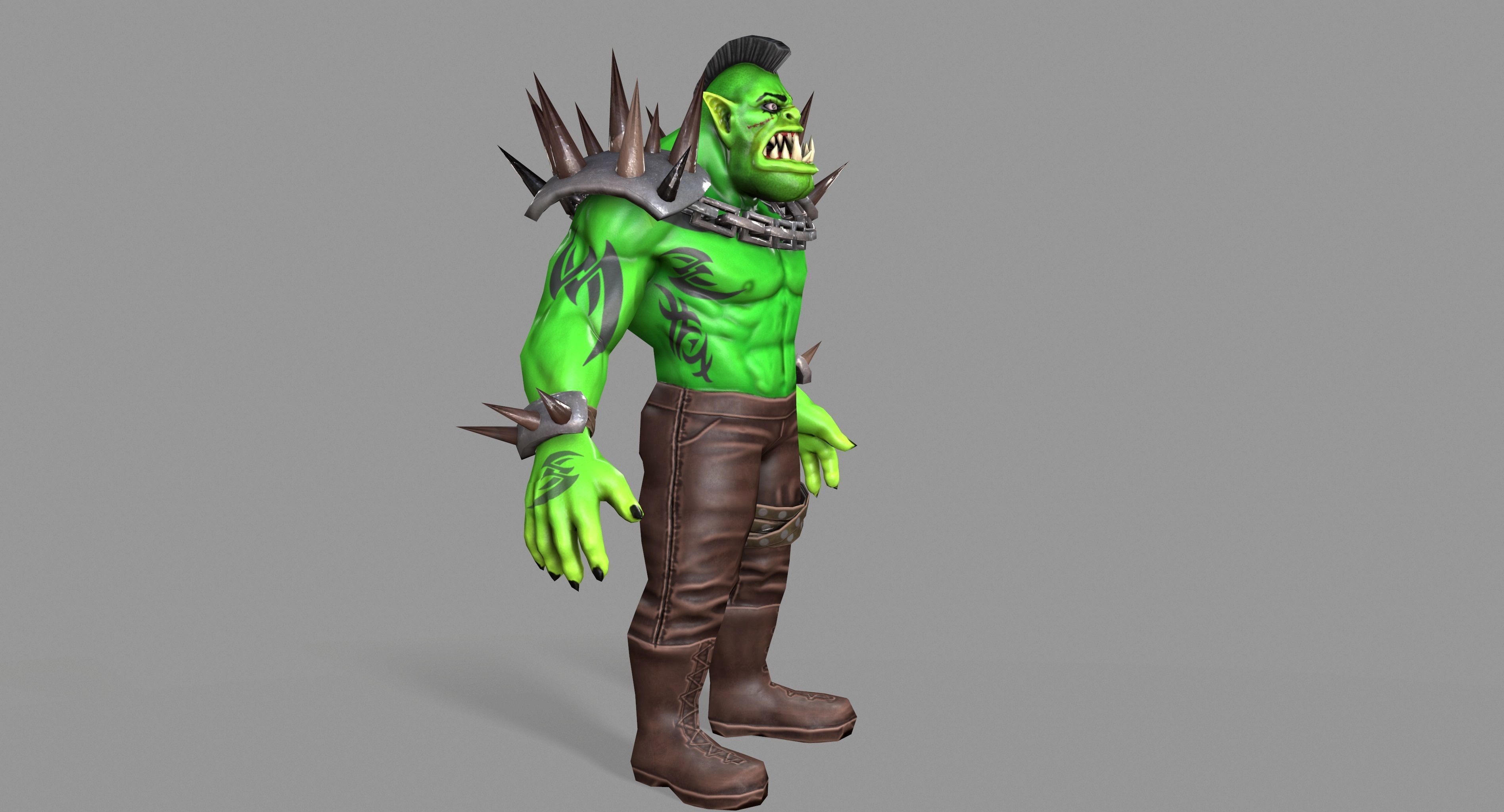 Orc Monster Low-poly 3D model_6