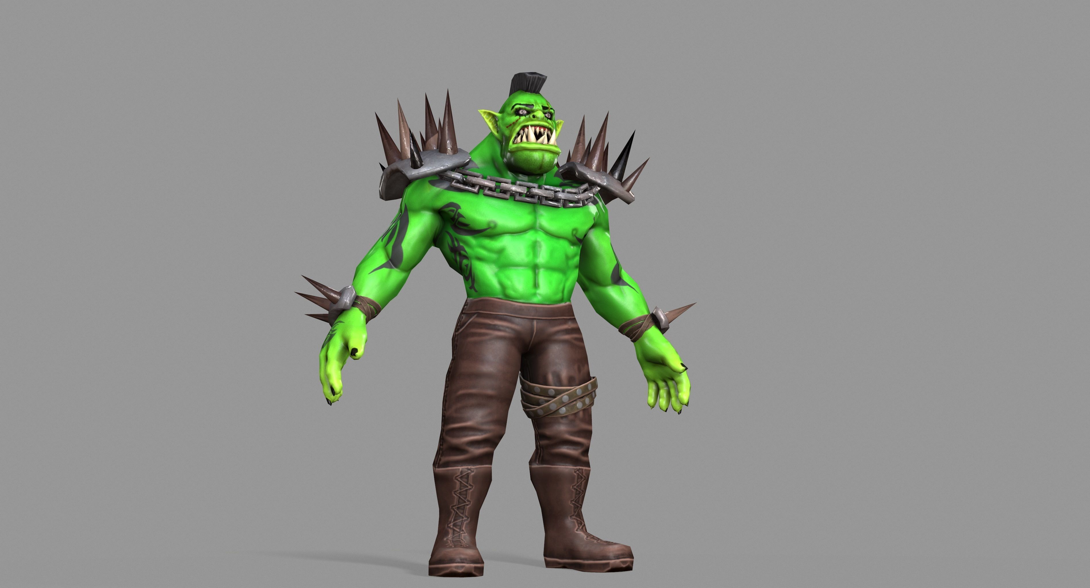 Orc Monster Low-poly 3D model_34