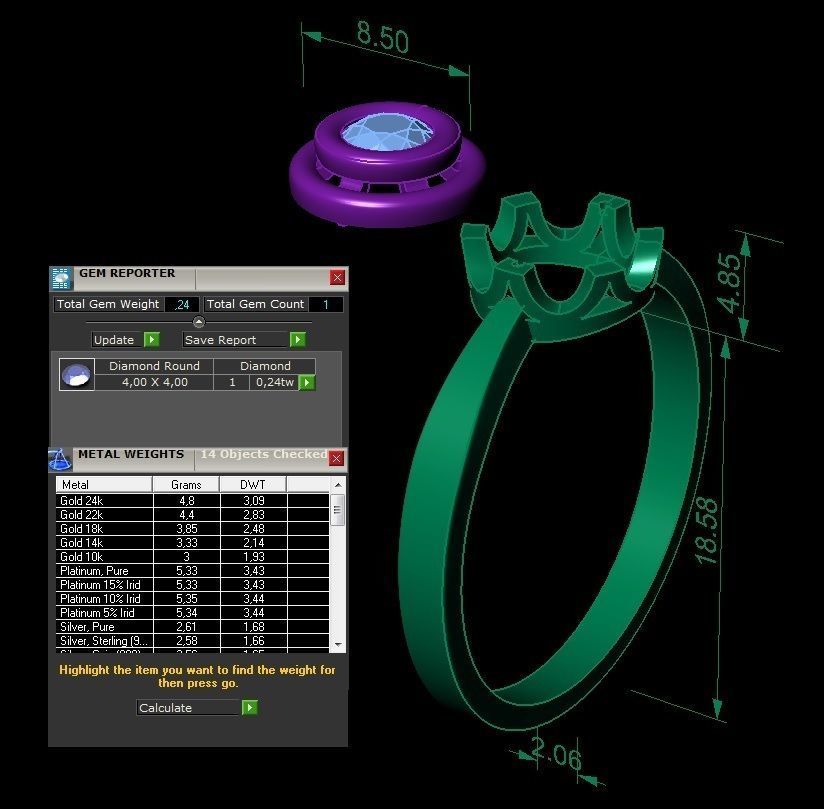 engagement ring  3D print model_4