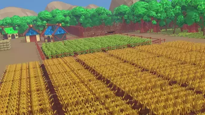 Farm Town Pack Low Poly  For Games