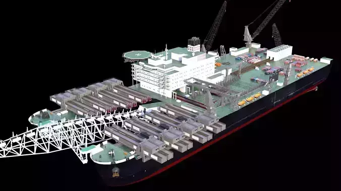 Pipelay vessel  catamaran