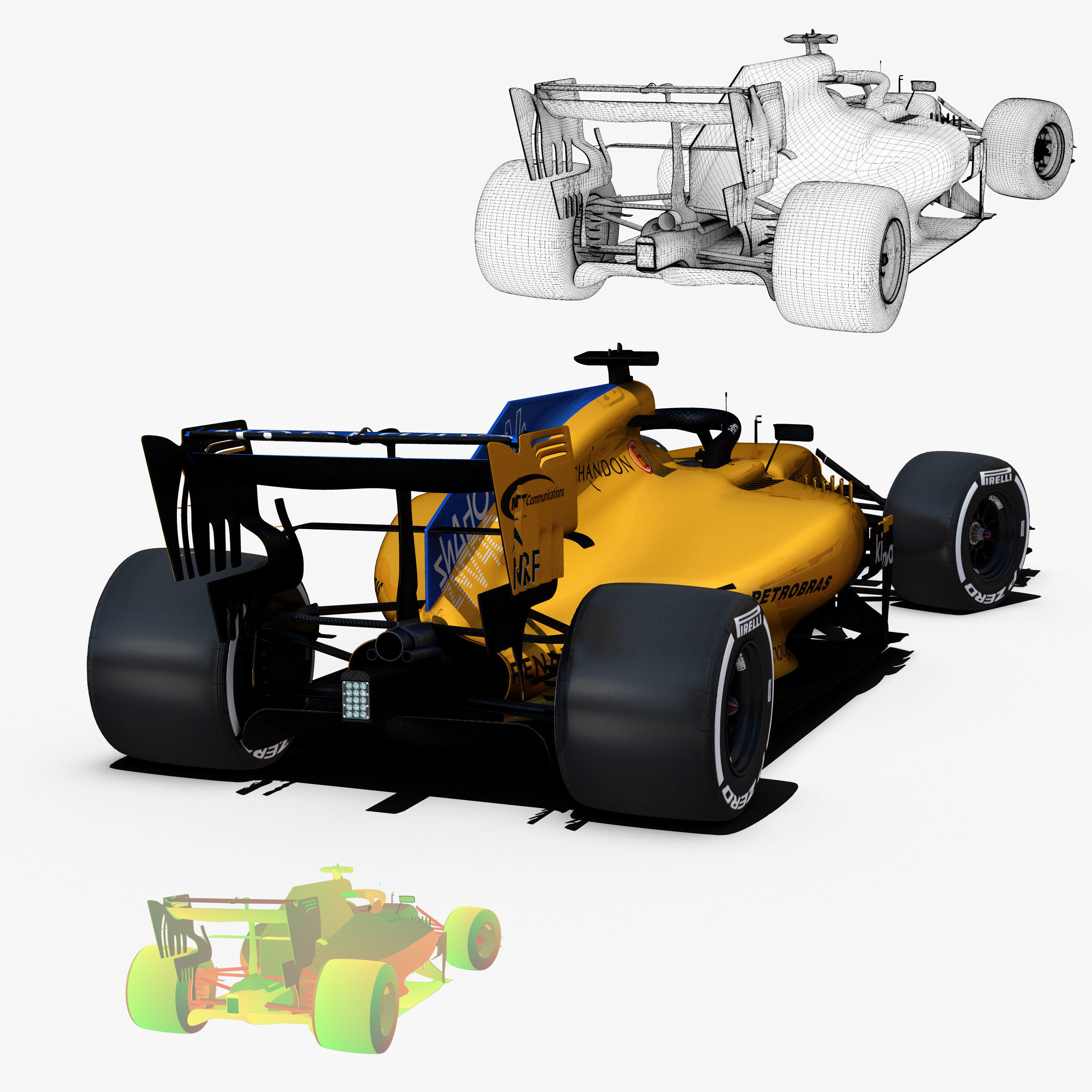 McLaren MCL33 car Low-poly 3D model_12