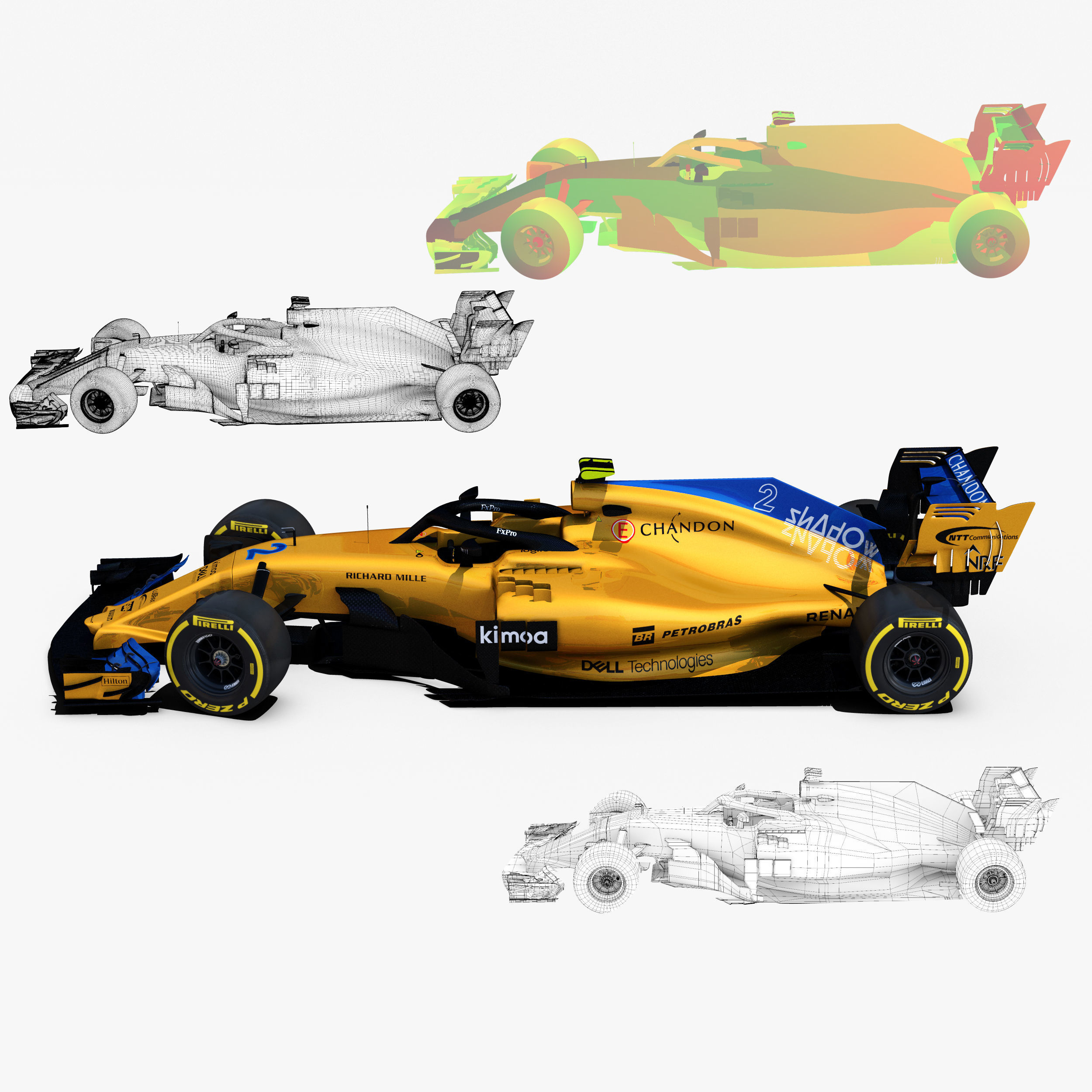 McLaren MCL33 car Low-poly 3D model_1