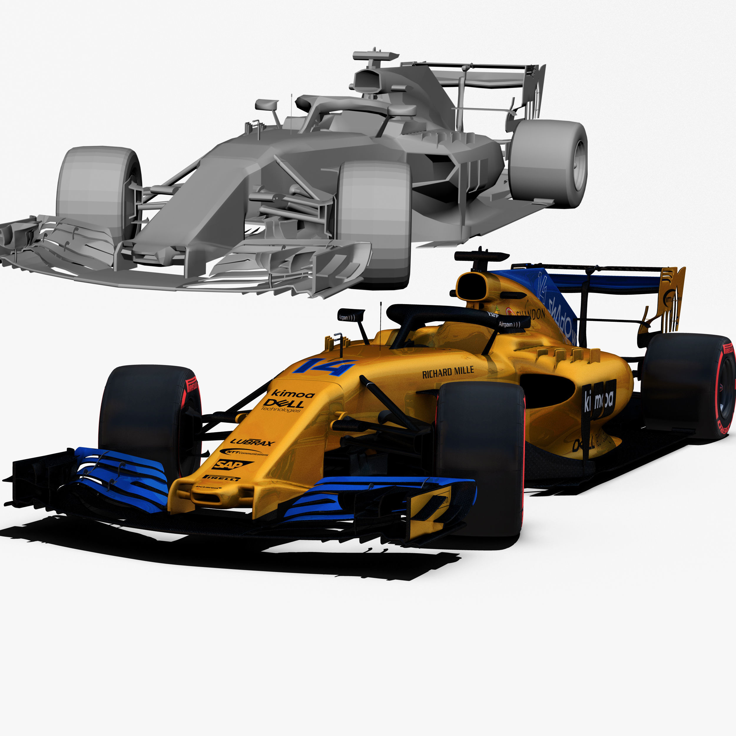 McLaren MCL33 car Low-poly 3D model_2