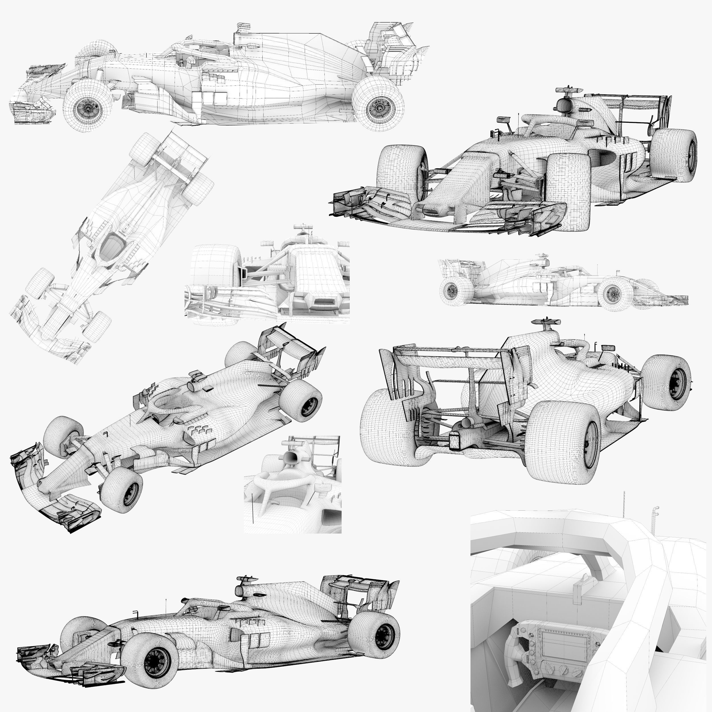 McLaren MCL33 car Low-poly 3D model_8