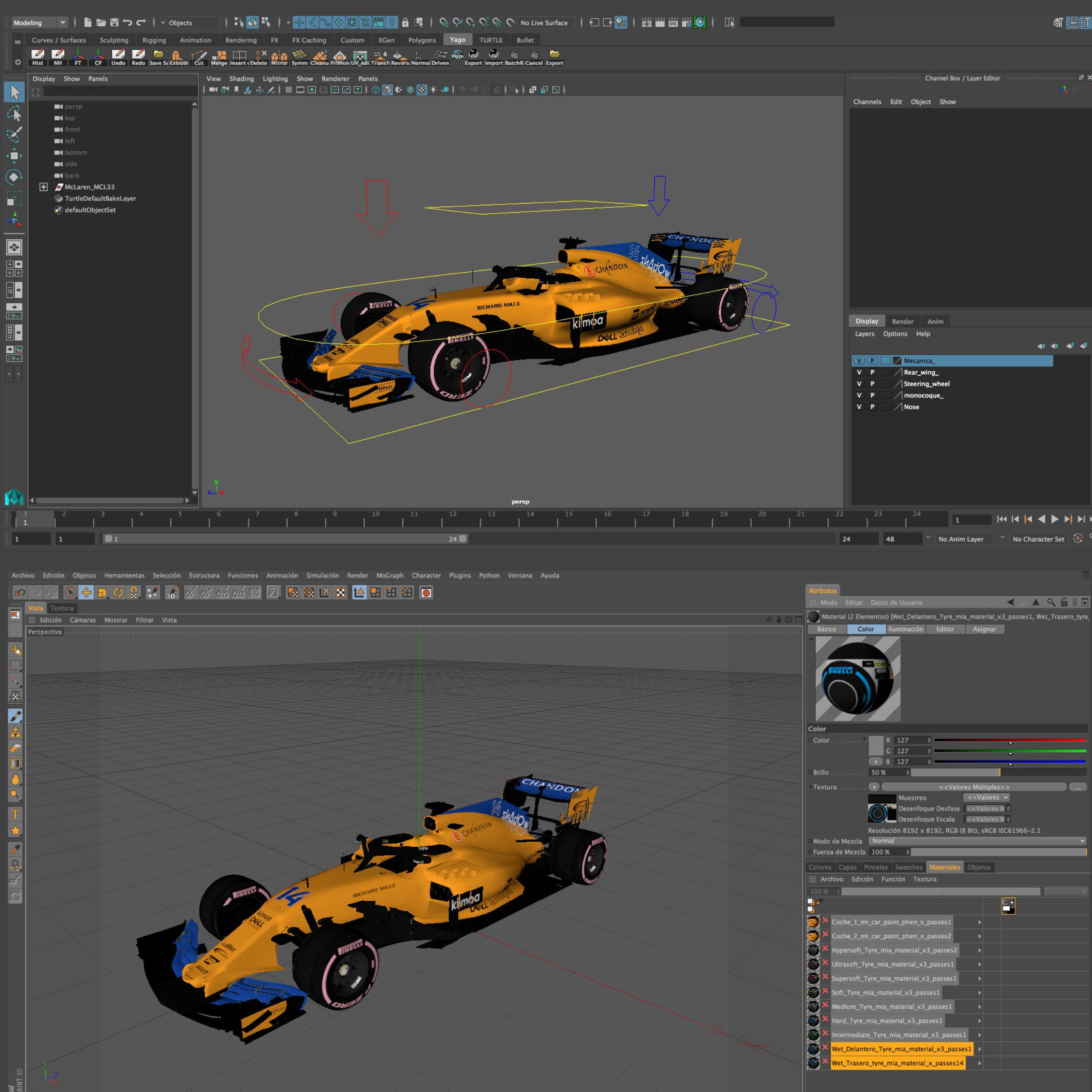 McLaren MCL33 car Low-poly 3D model_11