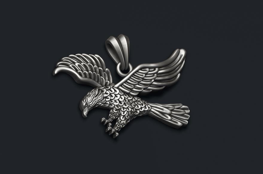 Eagle pendant 3D print model_3