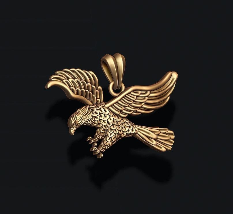 Eagle pendant 3D print model_7