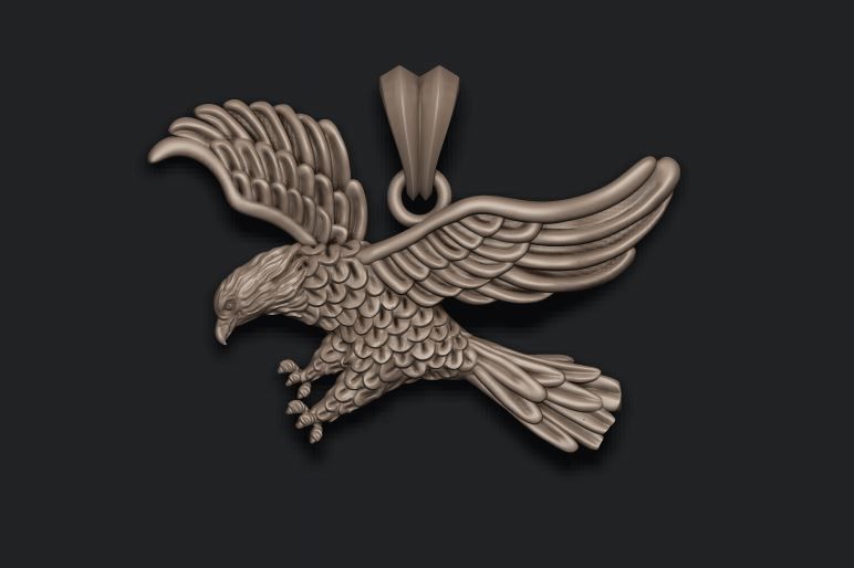 Eagle pendant 3D print model_2