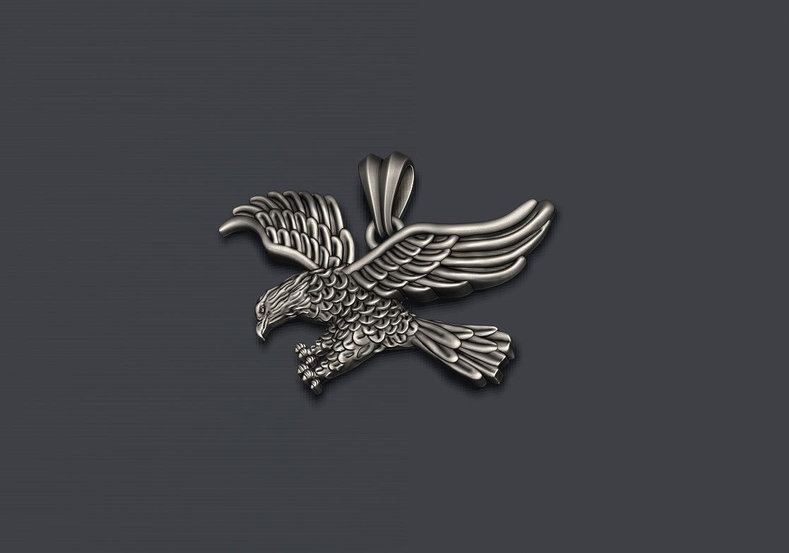 Eagle pendant 3D print model_6