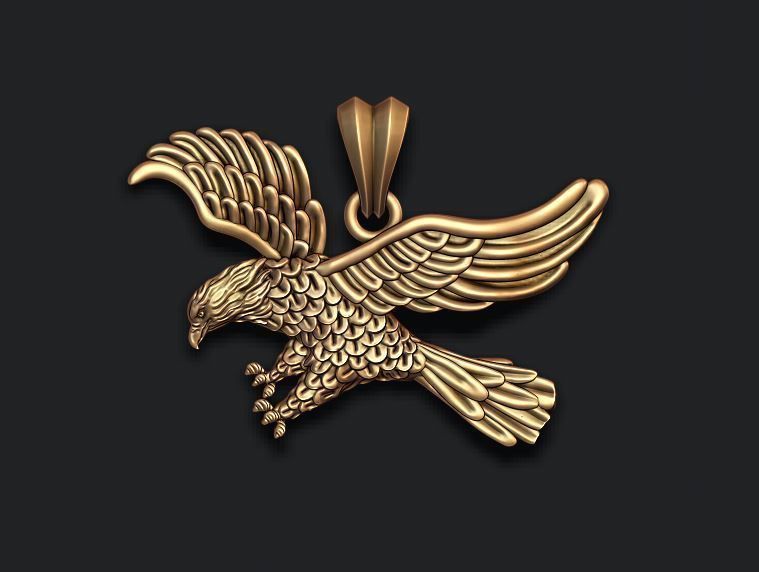Eagle pendant 3D print model_5