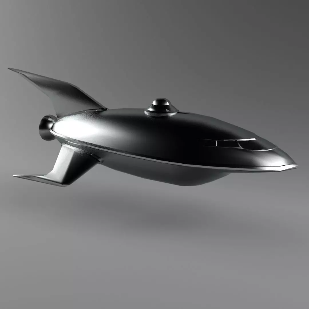 Spaceship Low Poly 3D Model Obj Fbx Max - 3D Low Poly Spacecraft 3D model_0